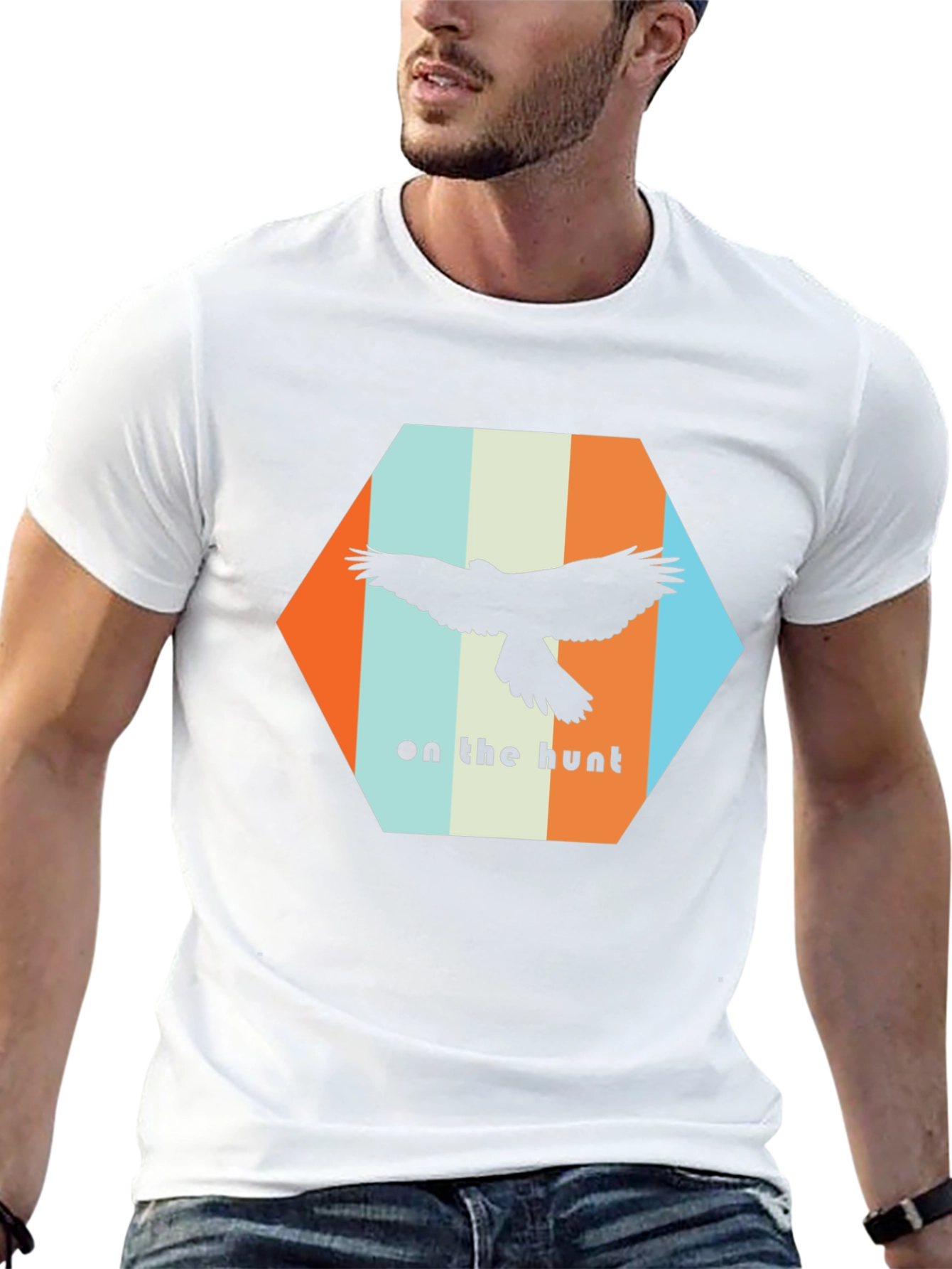 On The Hunt Graphic T-Shirt - Bird Silhouette Design