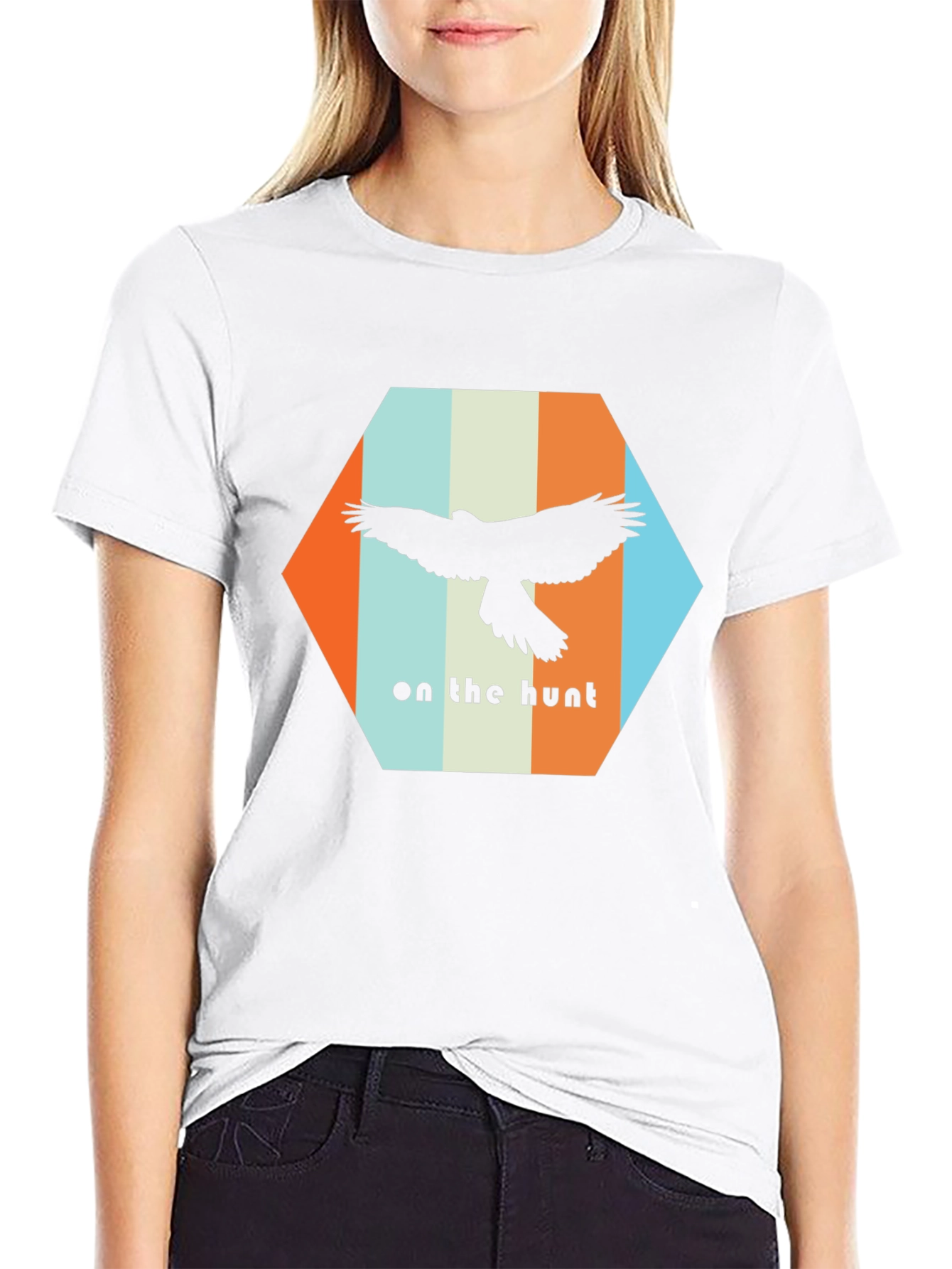 On The Hunt Graphic T-Shirt - Bird Silhouette Design