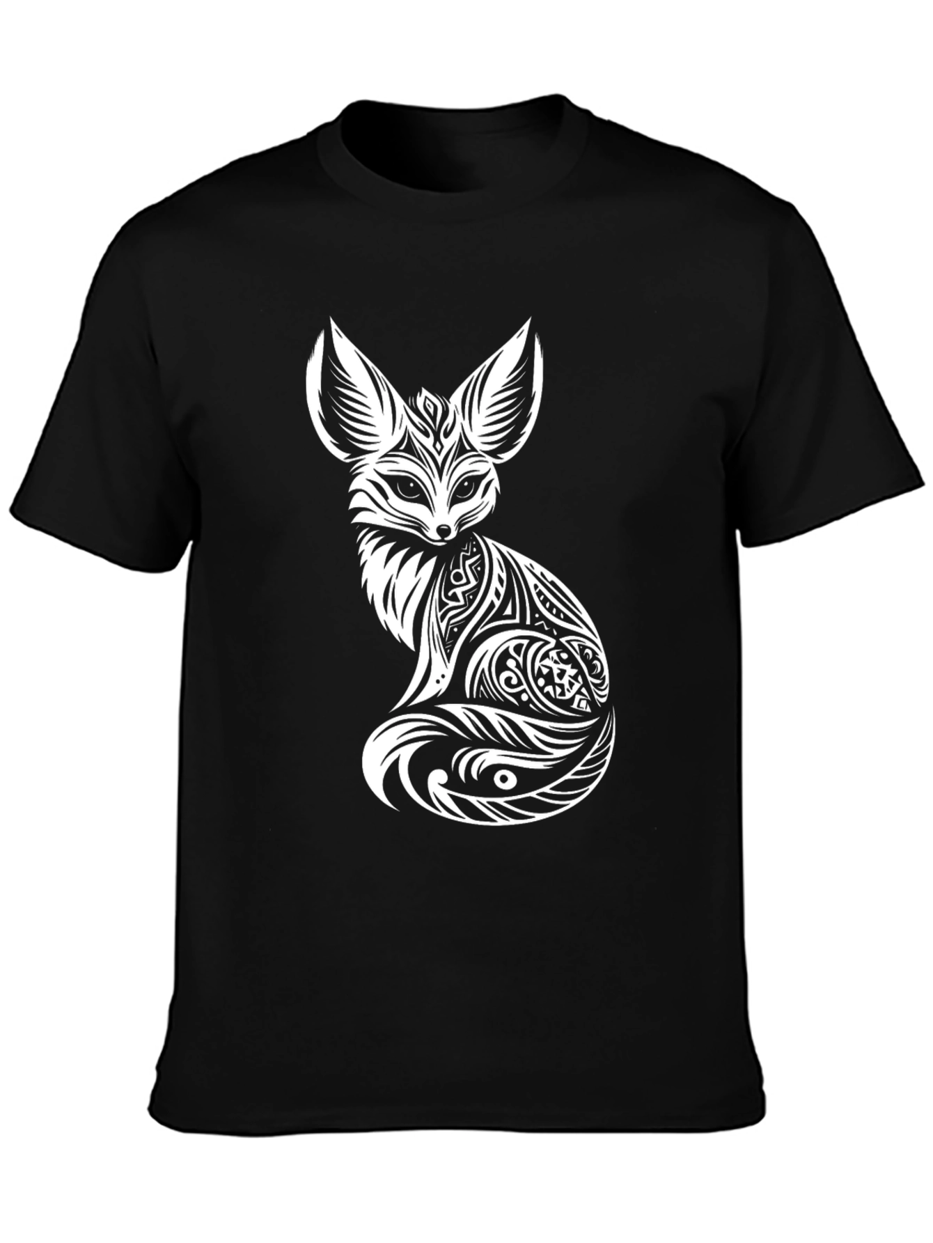 Tribal Fox Graphic T-Shirt - Stylish Mens Tee
