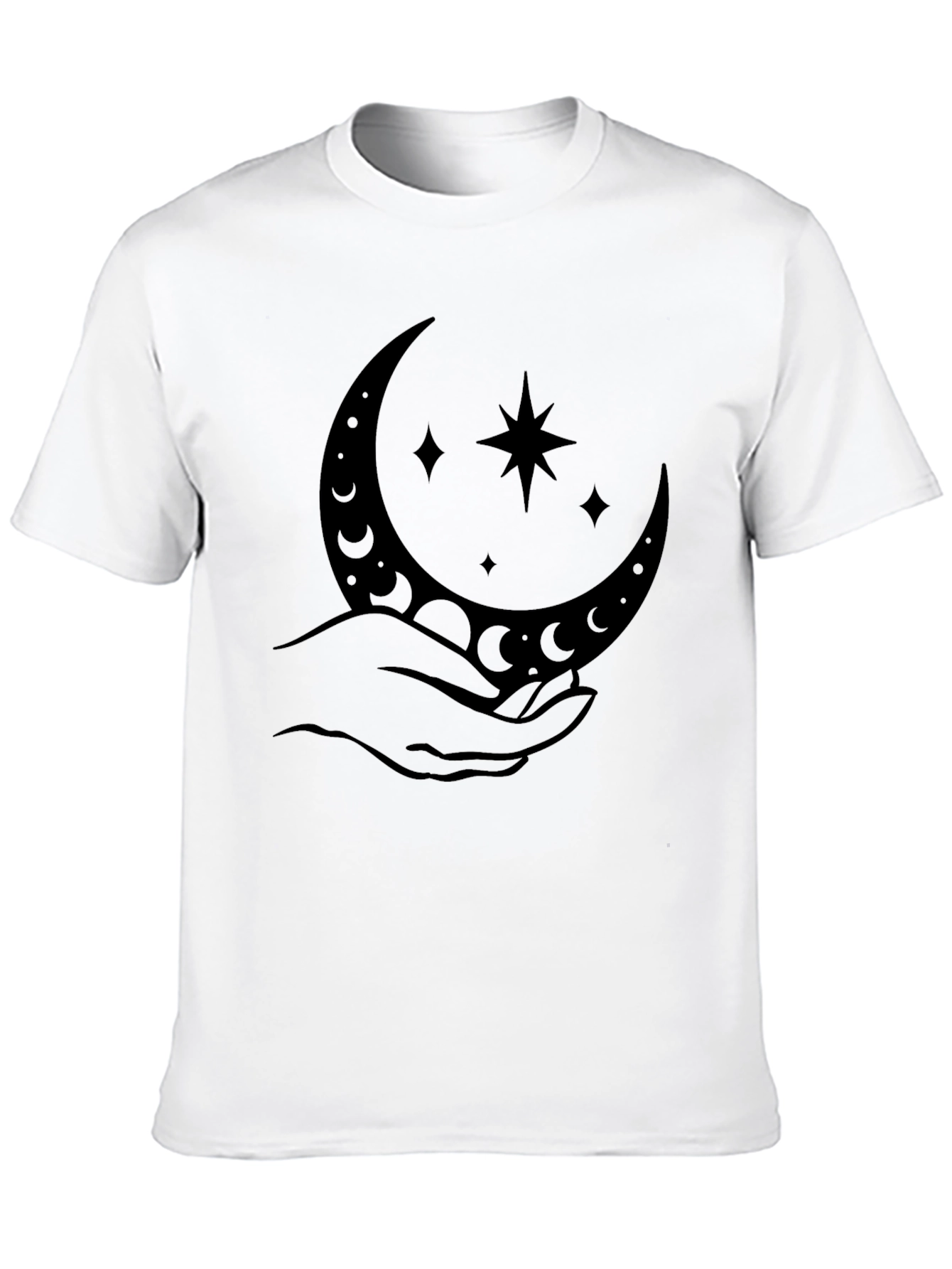 Mystic Moon & Stars Graphic Tee - Black