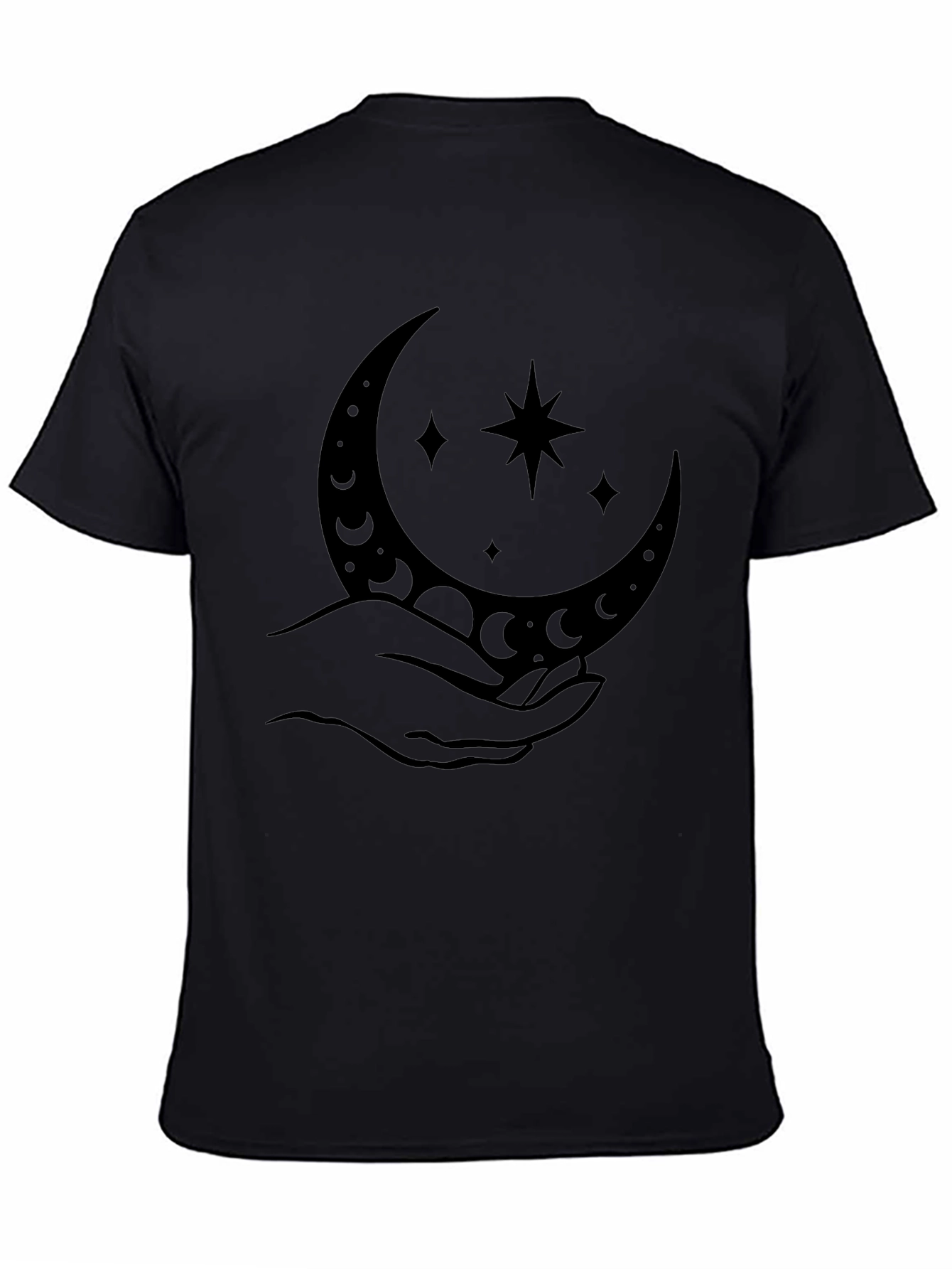 Mystic Moon & Stars Graphic Tee - Black