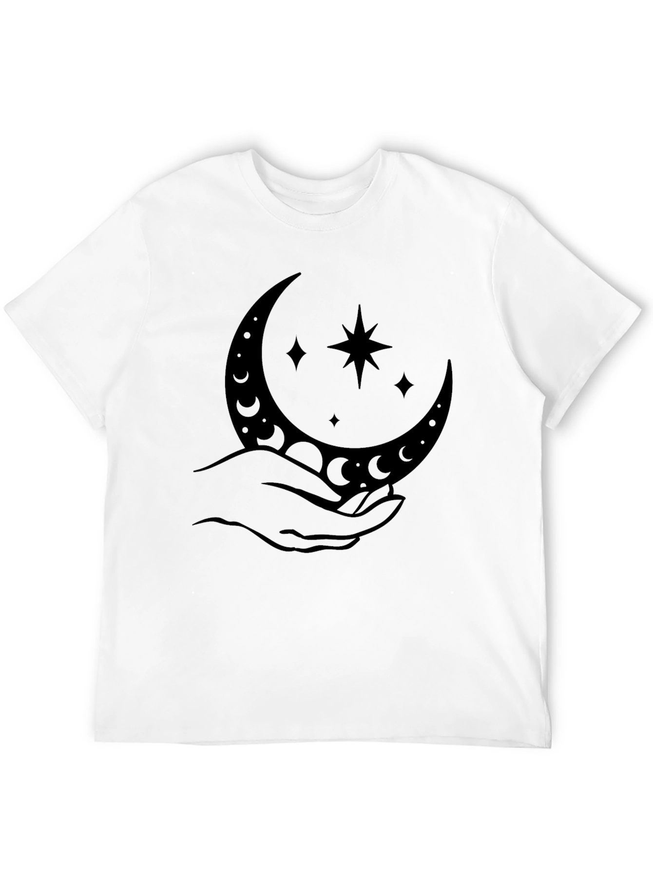 Mystic Moon & Stars Graphic Tee - Black