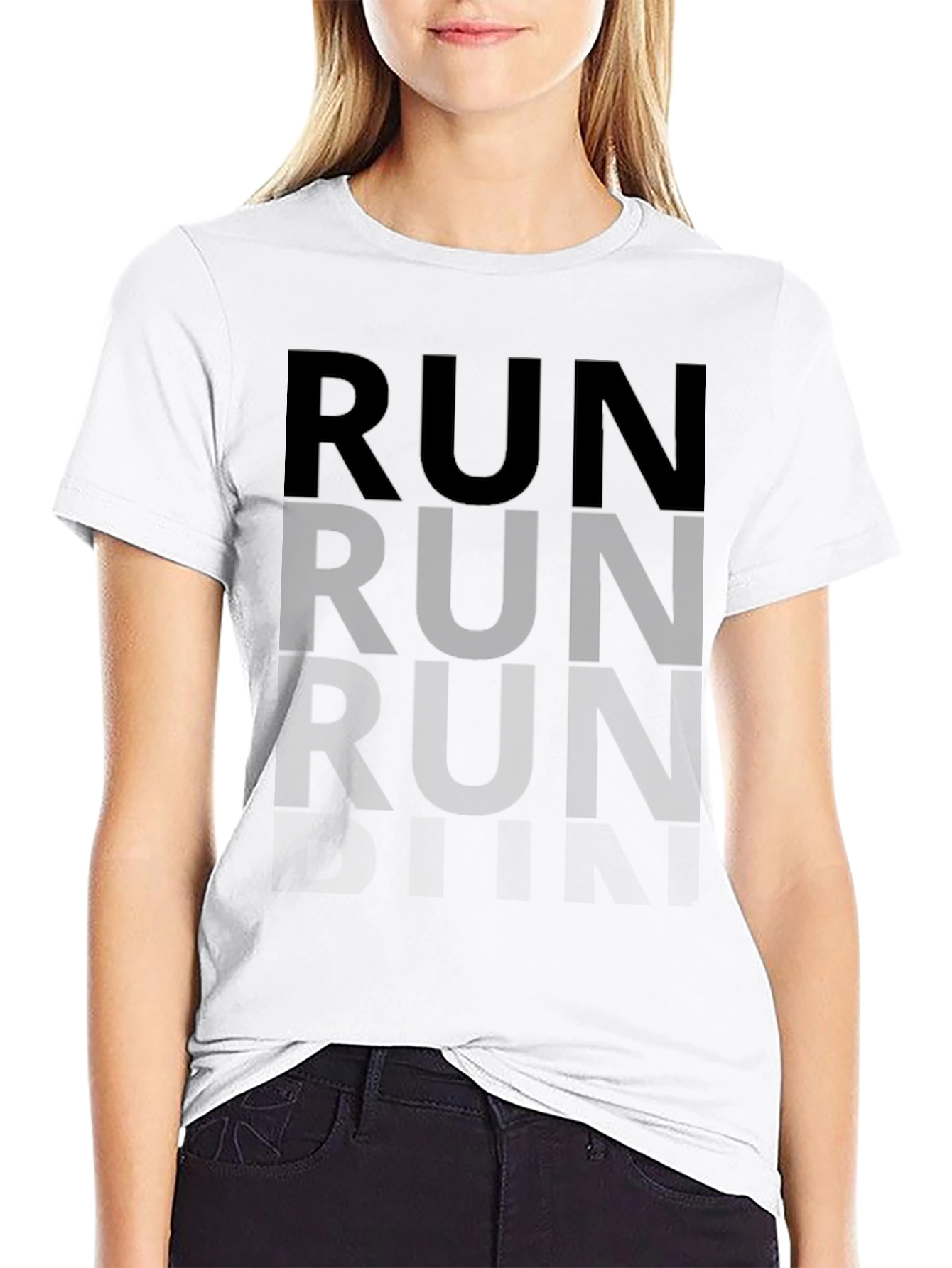 Mens Black Run Graphic Tee - Athletic Style