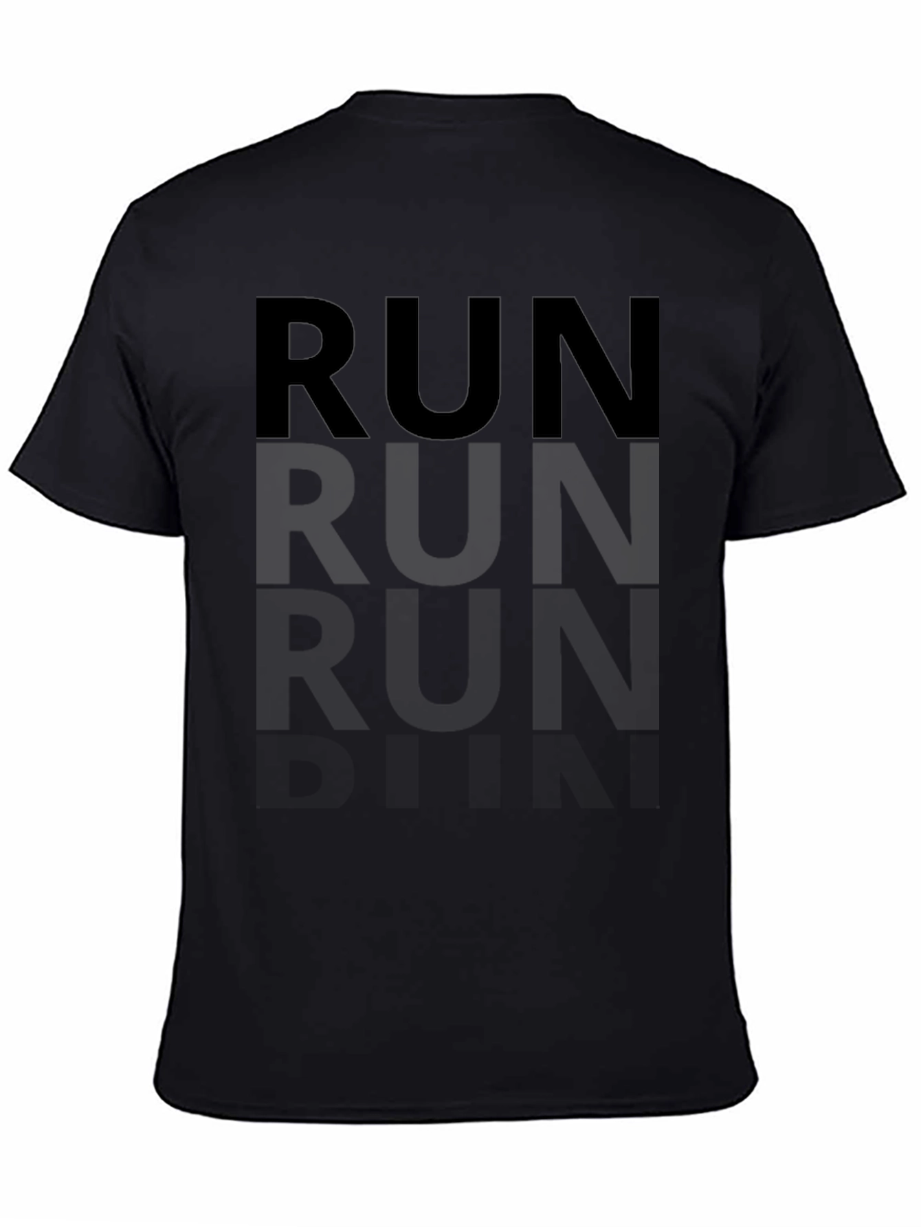 Mens Black Run Graphic Tee - Athletic Style