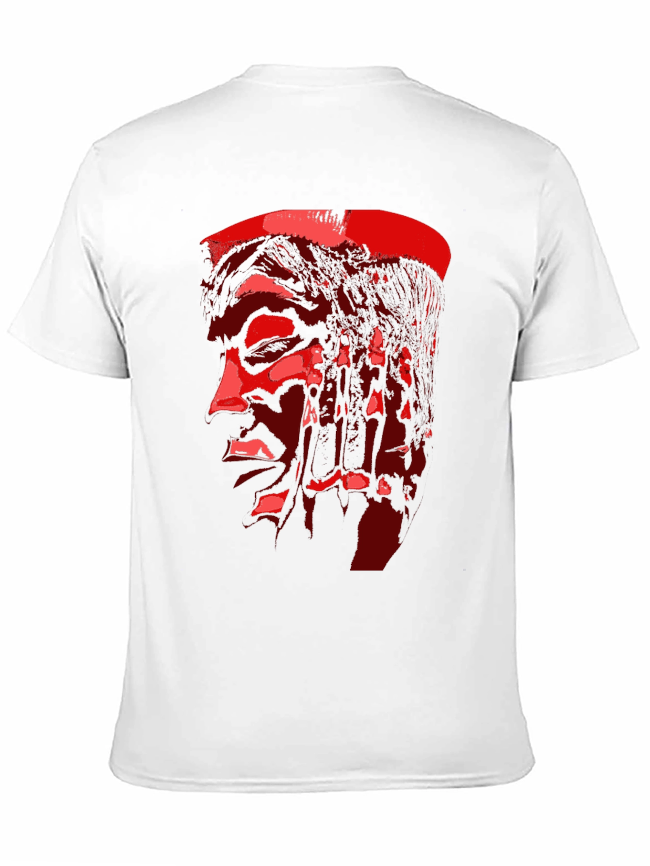 Red Face Print Black T-Shirt