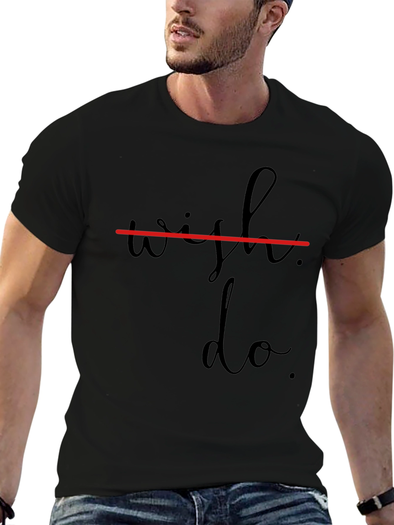 Wish Do T-Shirt - Stylish Mens Black Tee
