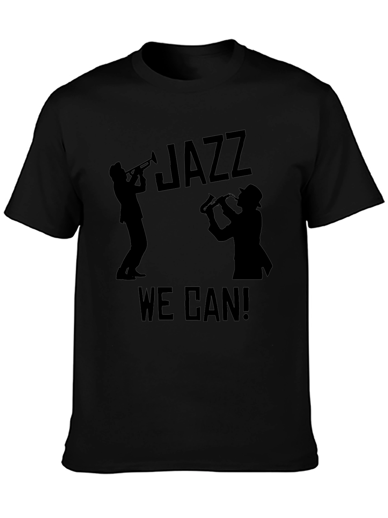 Jazz We Can! Graphic T-Shirt - Black Cotton Tee