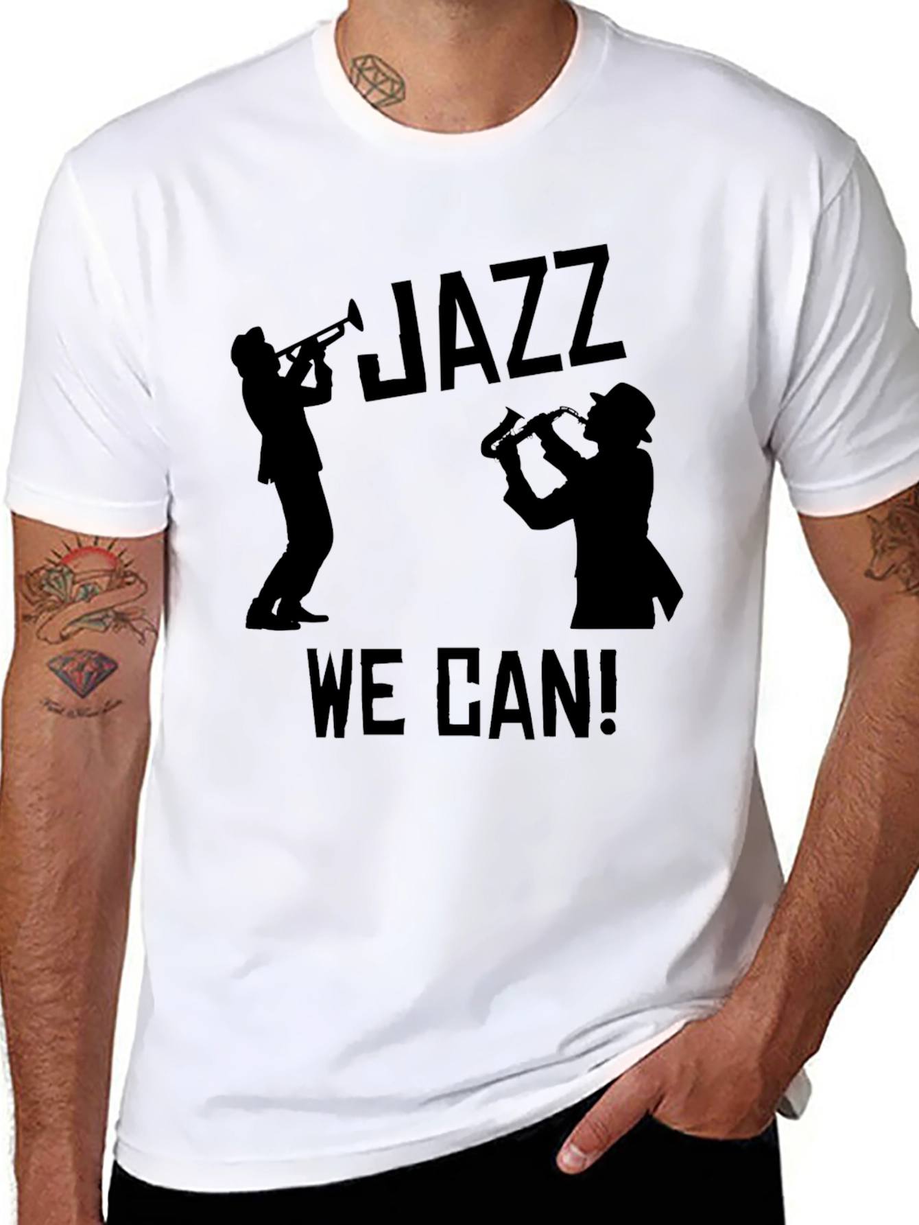 Jazz We Can! Graphic T-Shirt - Black Cotton Tee