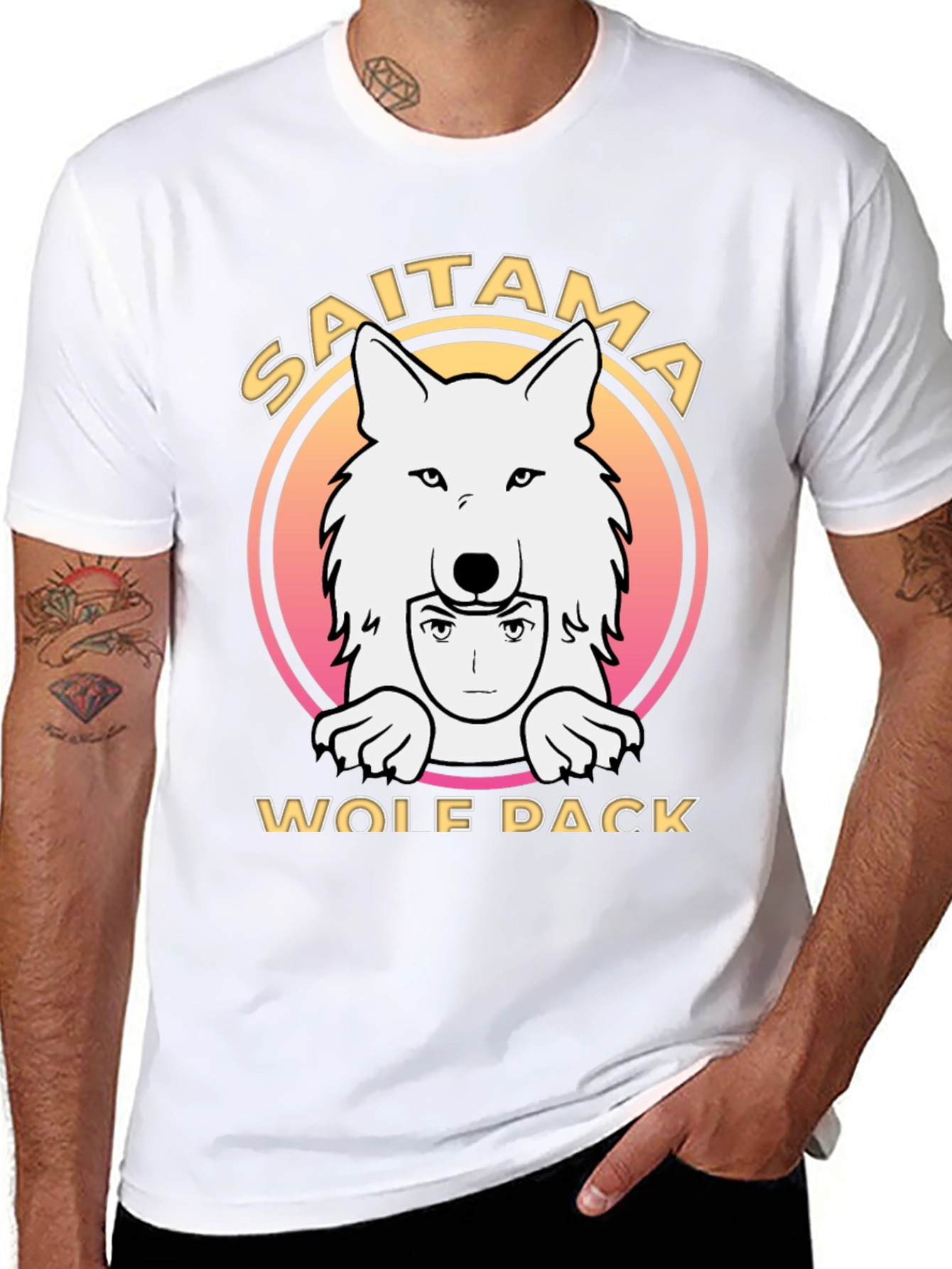 Saitama Wolf Pack T-Shirt - Anime Inspired Design