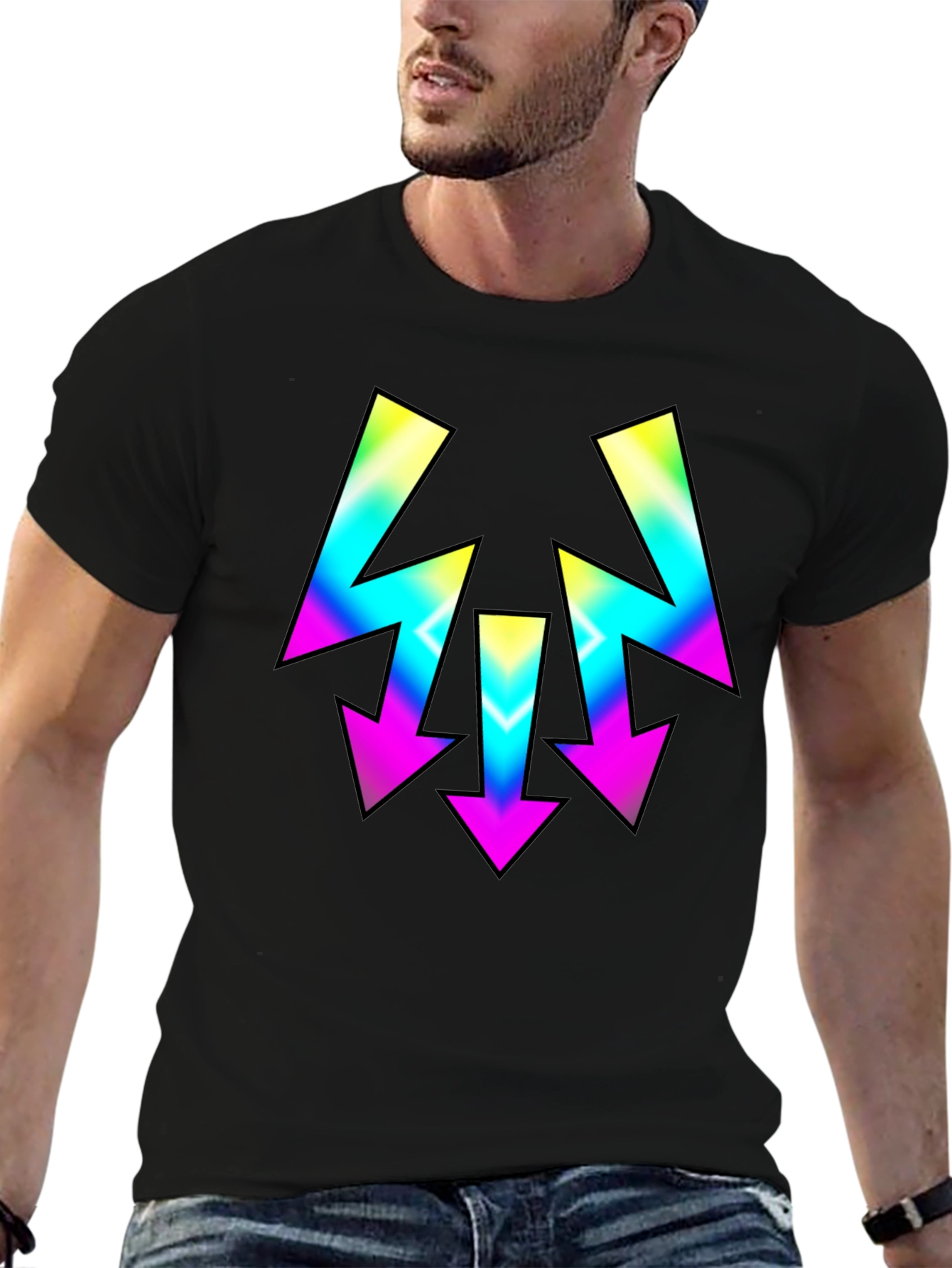 Retro Arrow Graphic Tee - Mens Black T-Shirt