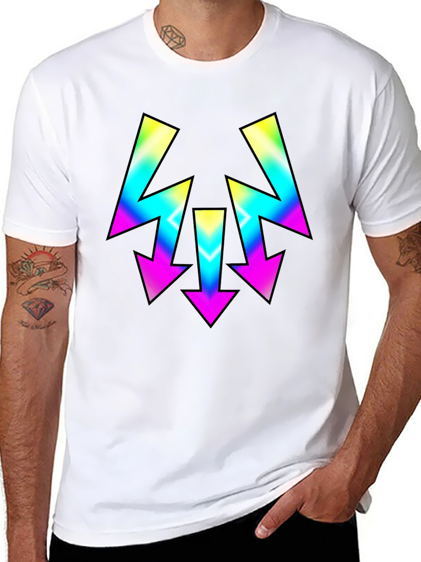 Retro Arrow Graphic Tee - Mens Black T-Shirt