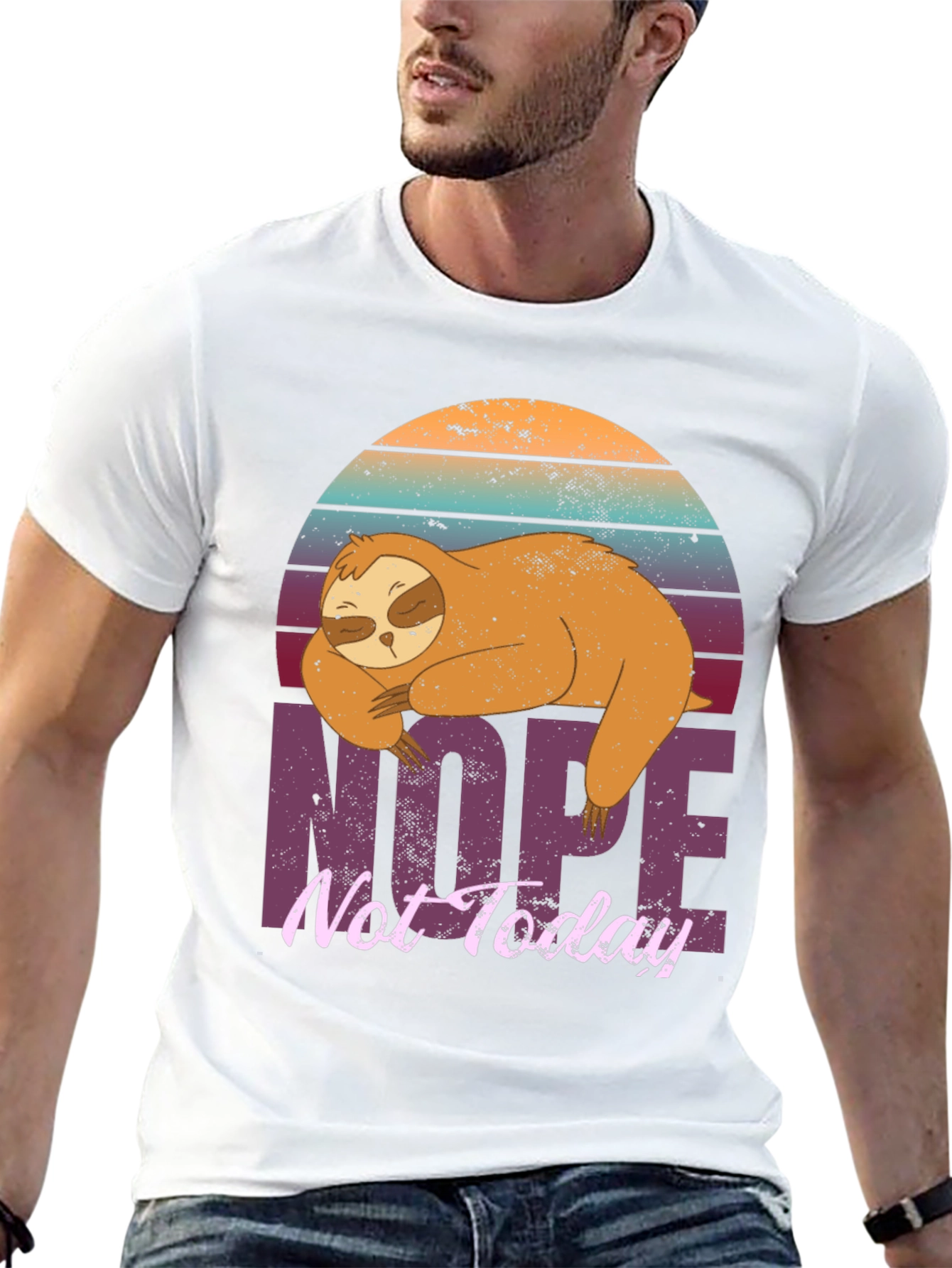 Sloth Nope Not Today Graphic T-Shirt