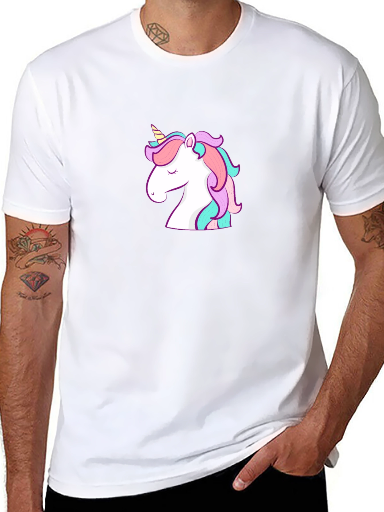 Unicorn Graphic Black Tee Shirt