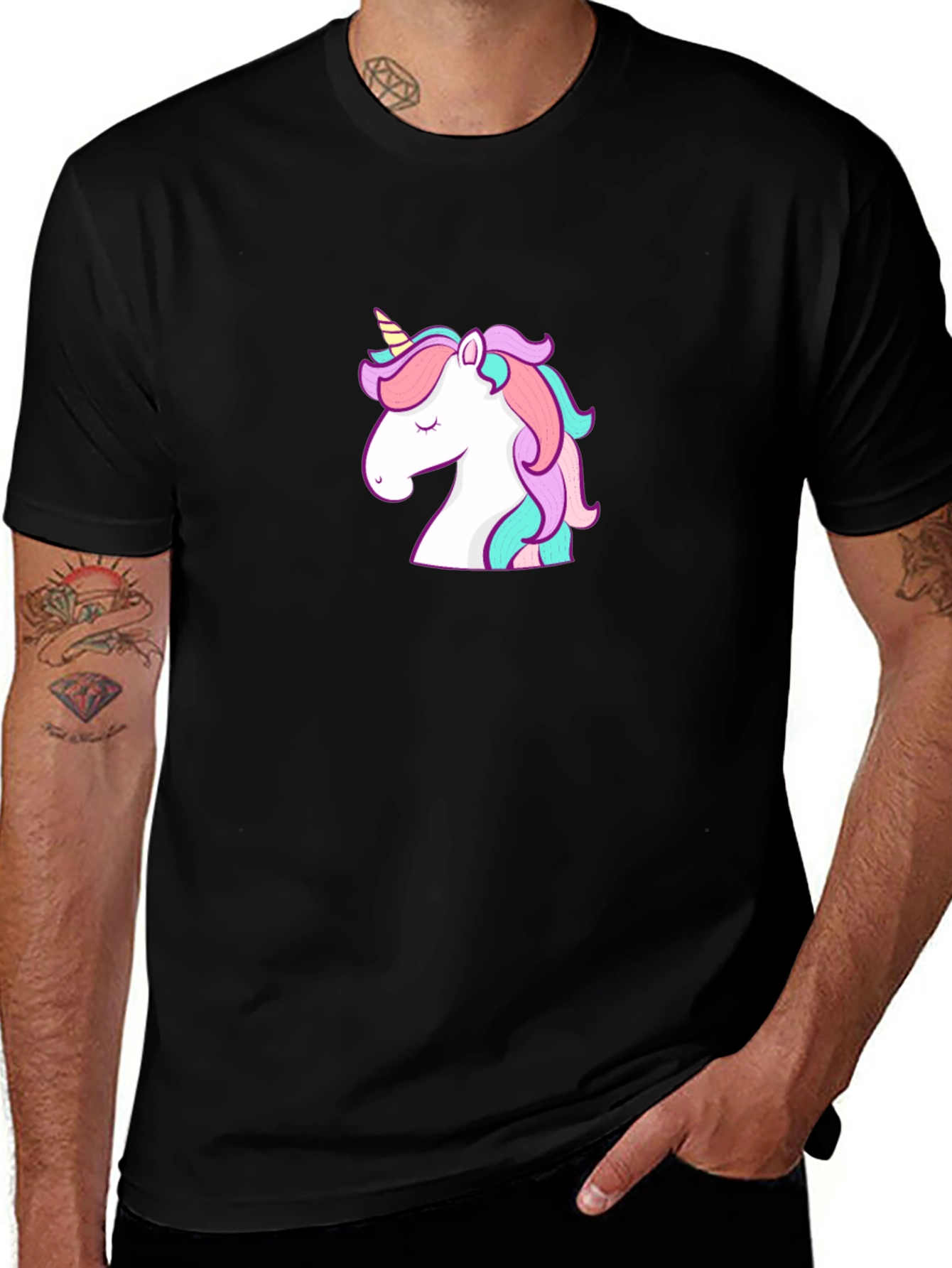 Unicorn Graphic Black Tee Shirt