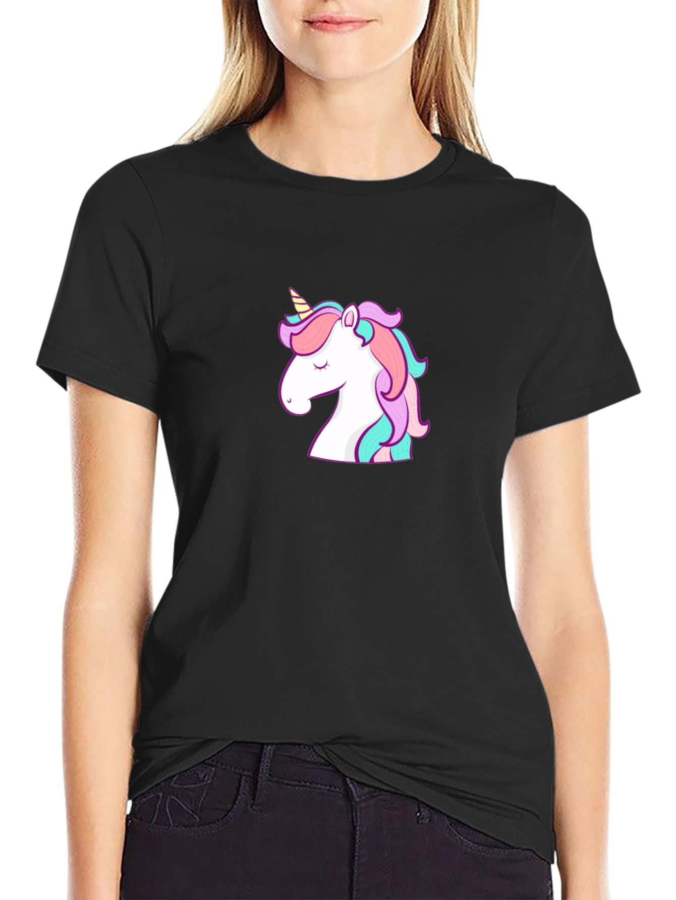 Unicorn Graphic Black Tee Shirt