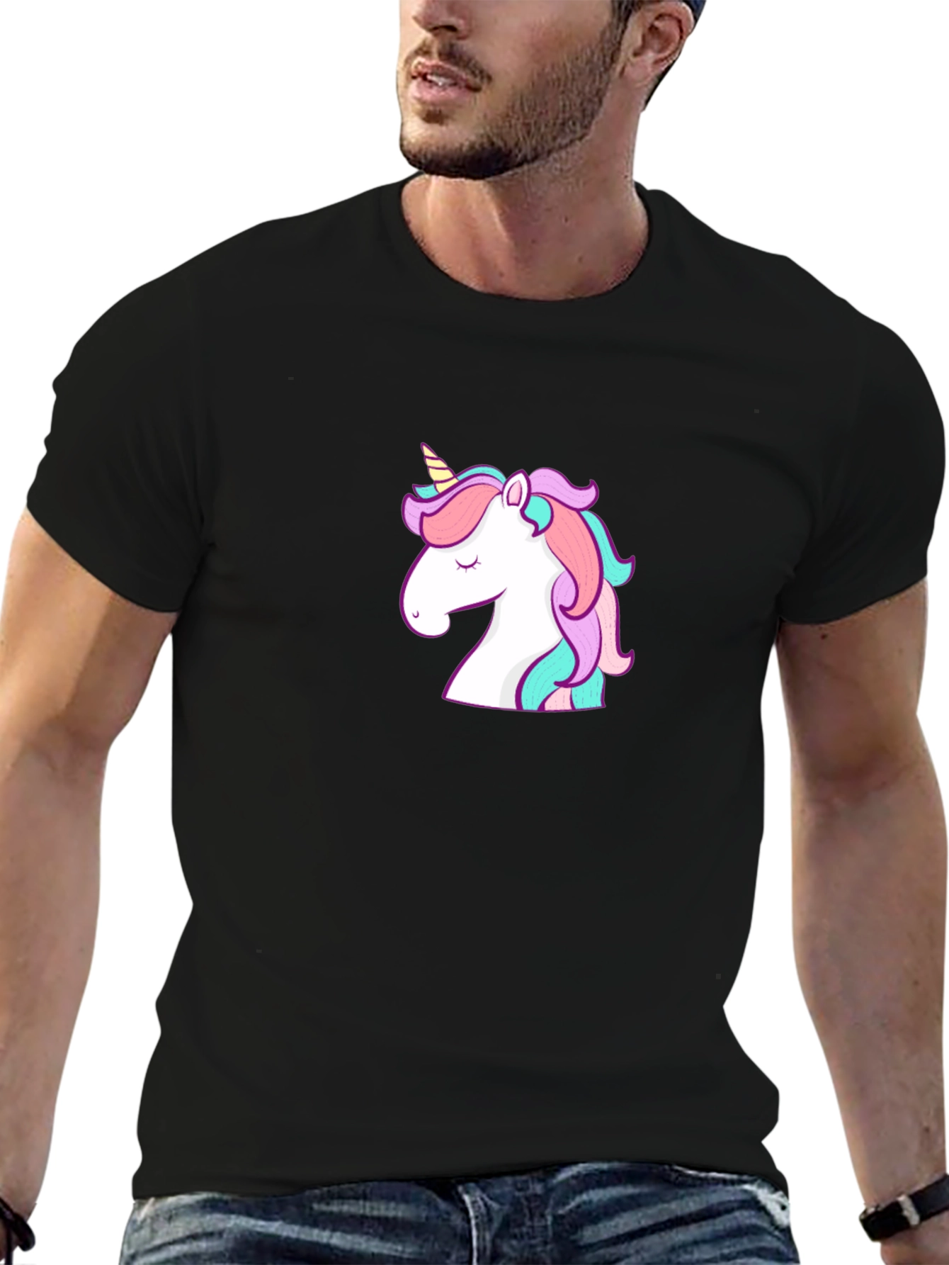 Unicorn Graphic Black Tee Shirt