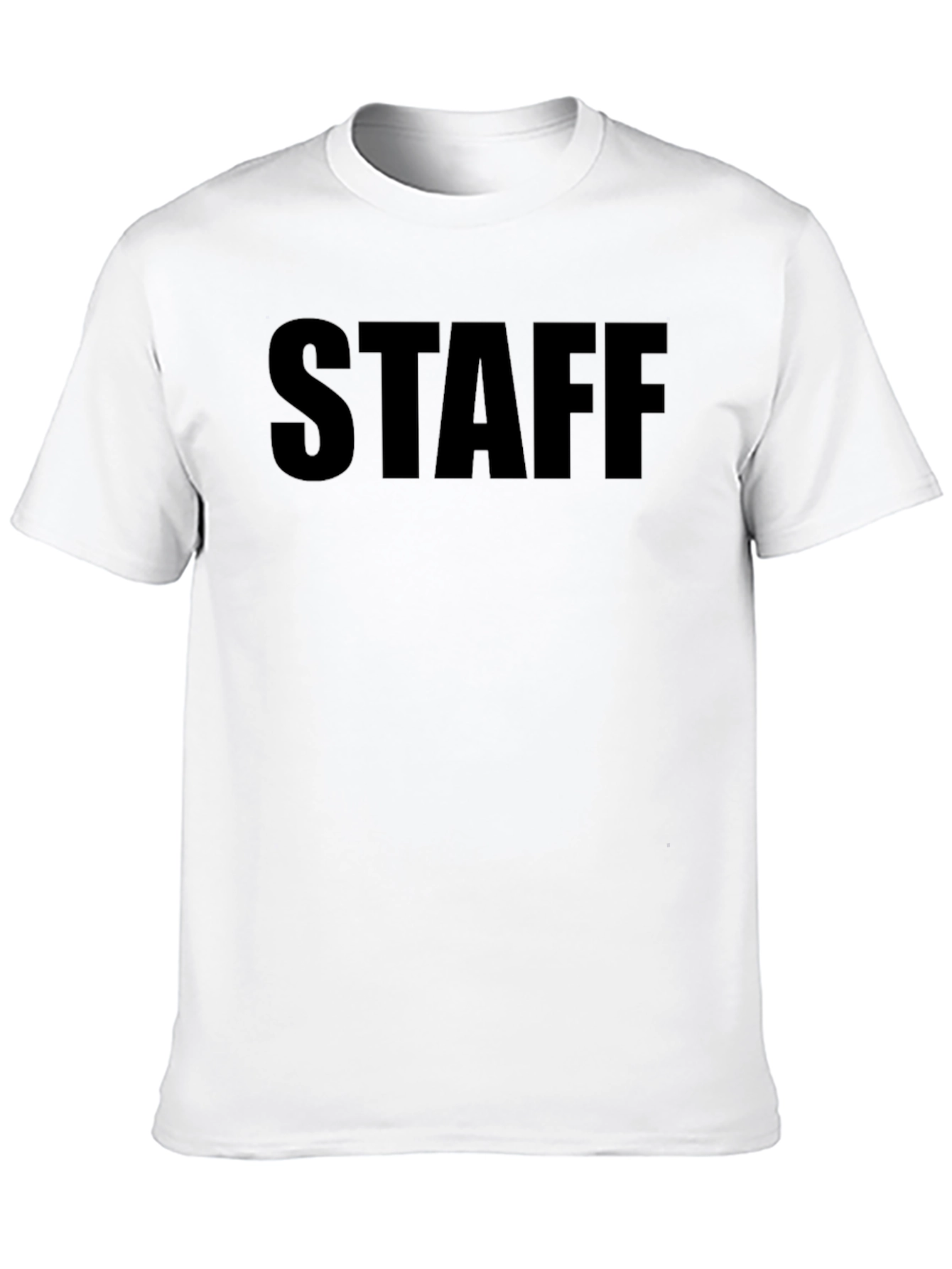 Black STAFF Crew Neck Short Sleeve T-Shirt