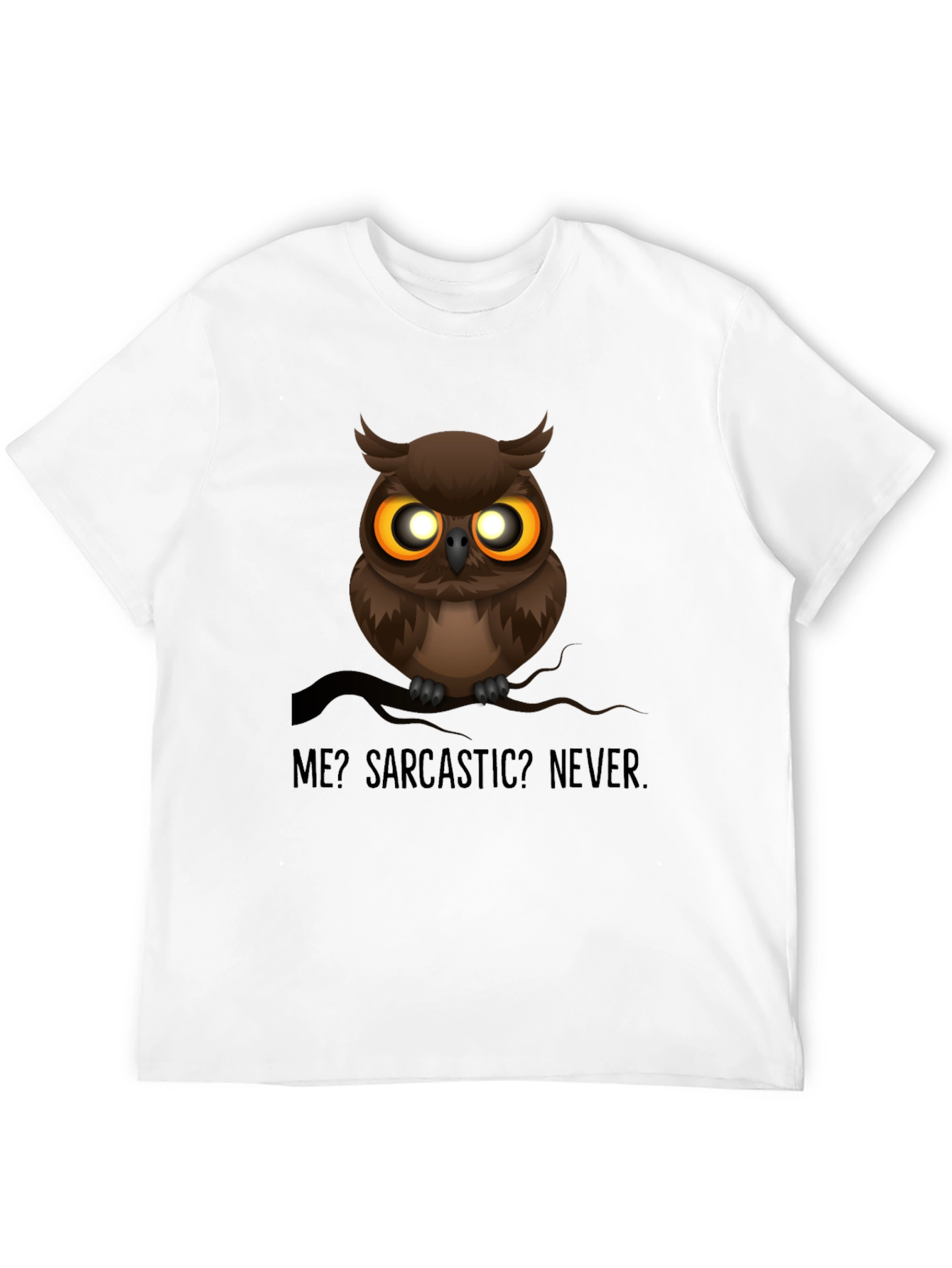 Sarcastic Owl Graphic T-Shirt - Mens Black Crew Neck