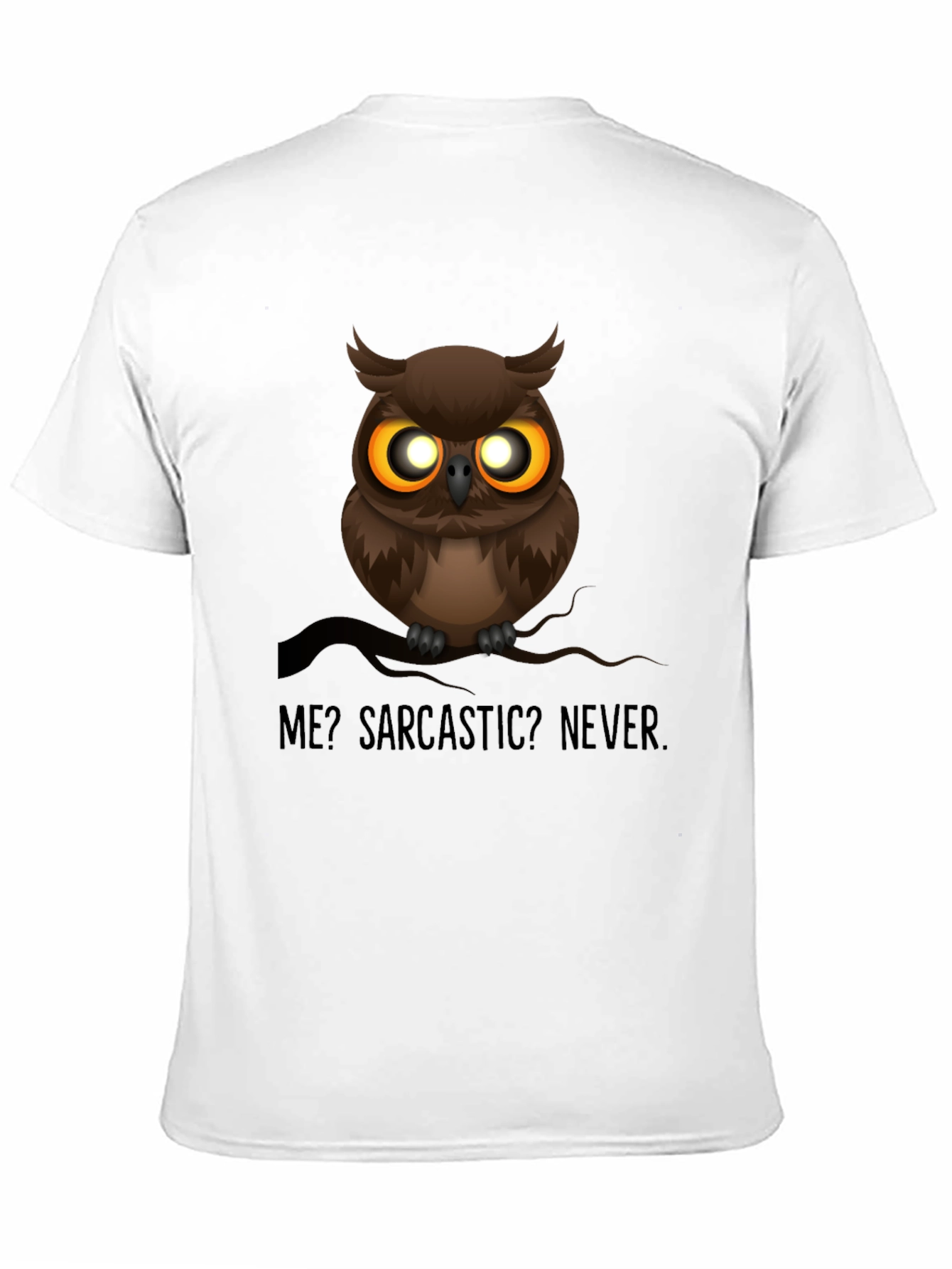Sarcastic Owl Graphic T-Shirt - Mens Black Crew Neck