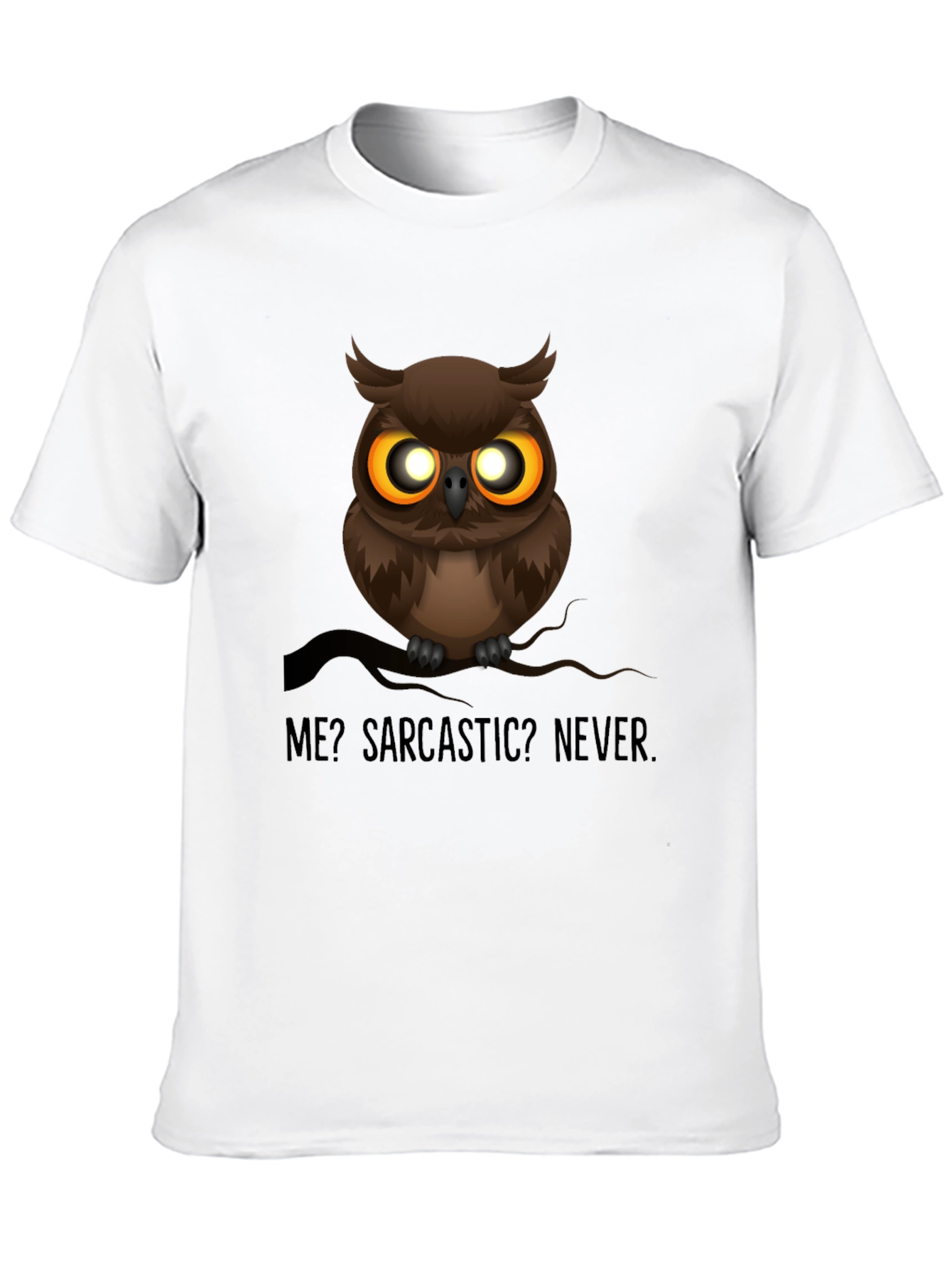 Sarcastic Owl Graphic T-Shirt - Mens Black Crew Neck