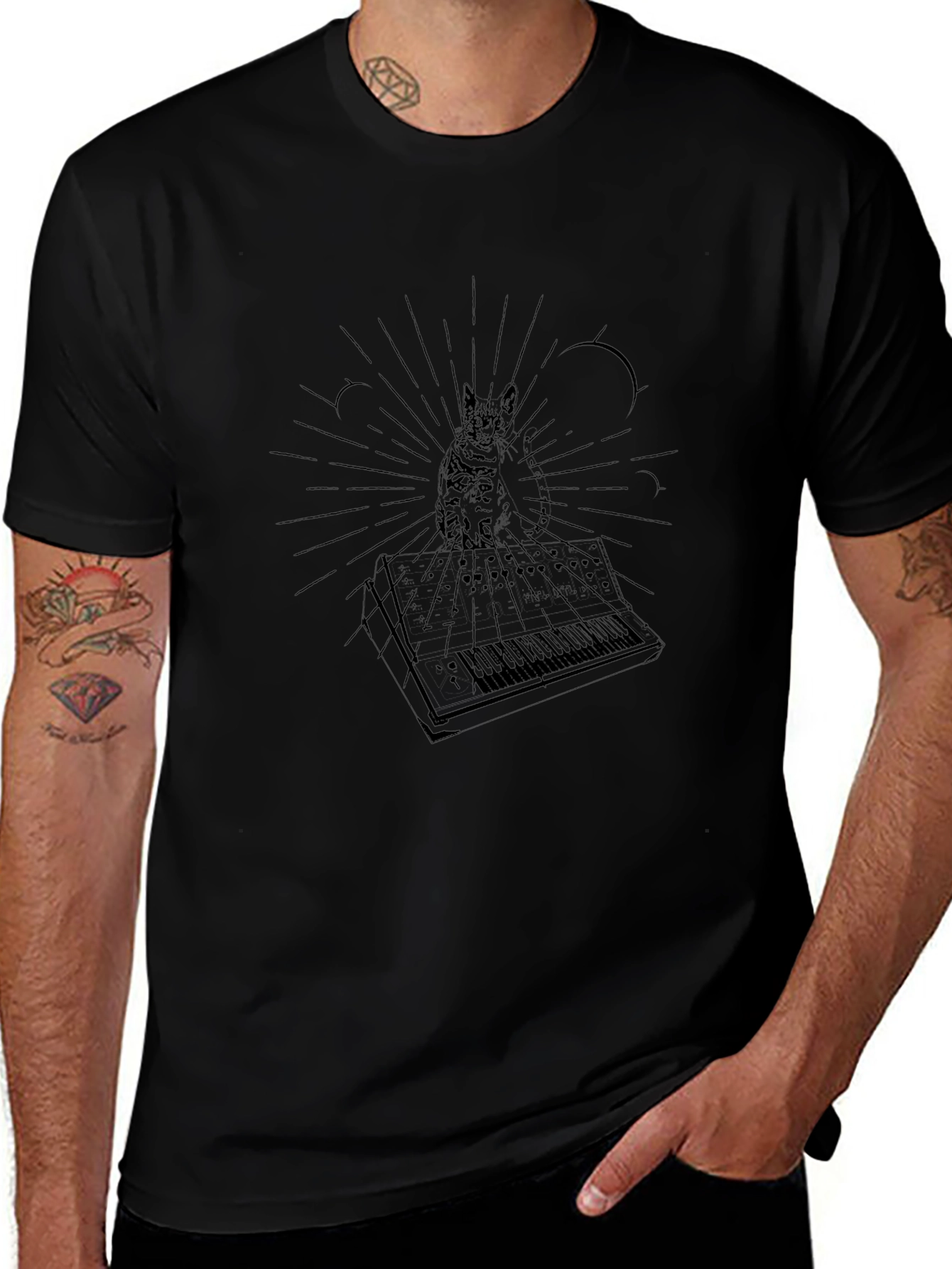 Cat Keyboard Music T-Shirt