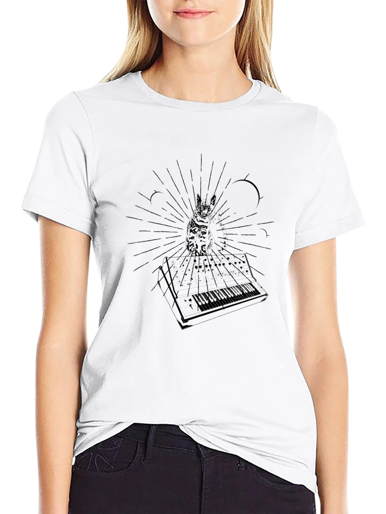 Cat Keyboard Music T-Shirt