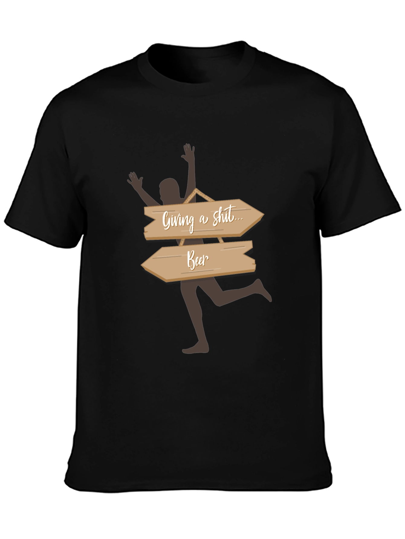 Humorous Beer Direction T-Shirt - Casual Graphic Tee