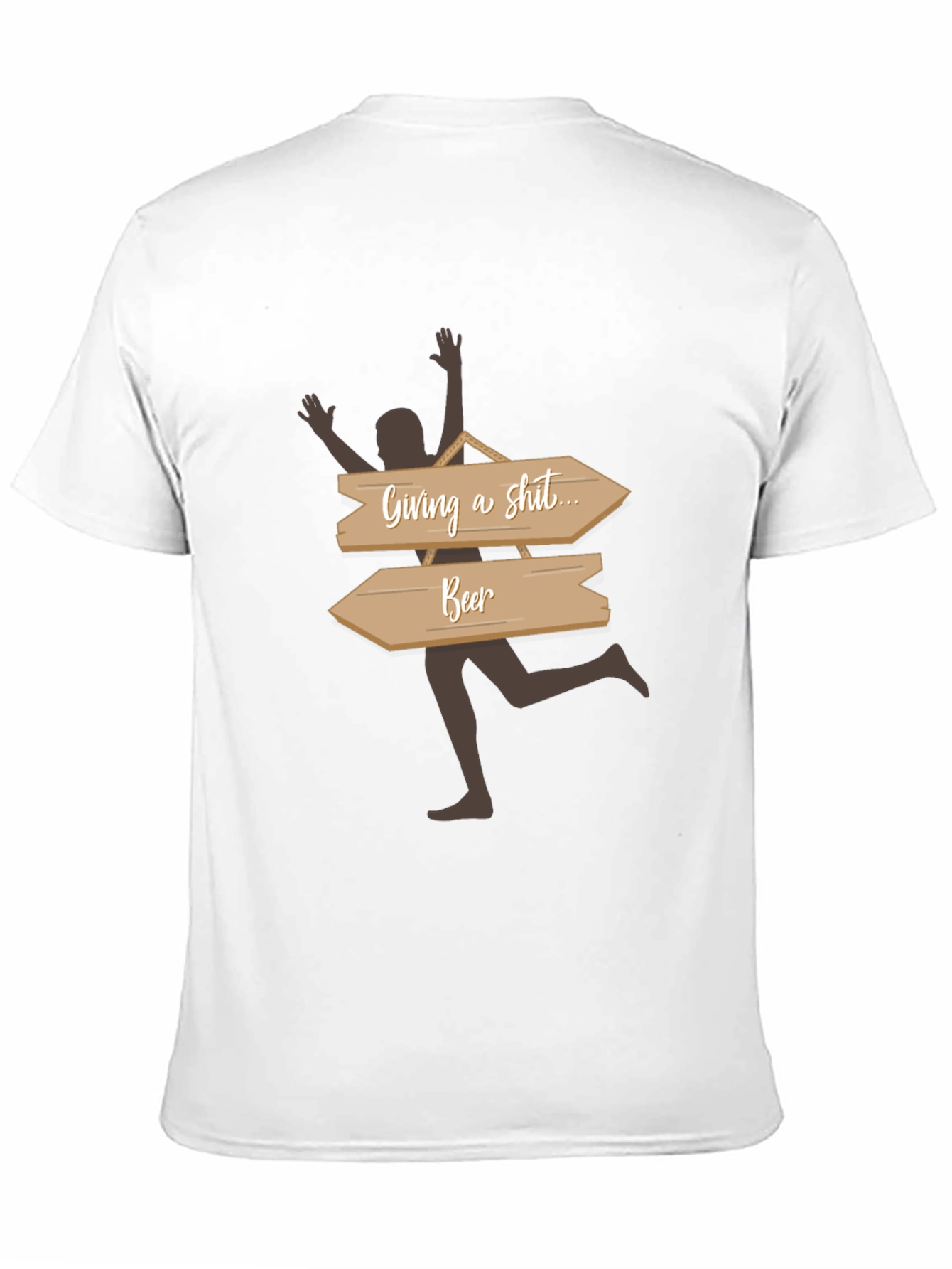 Humorous Beer Direction T-Shirt - Casual Graphic Tee