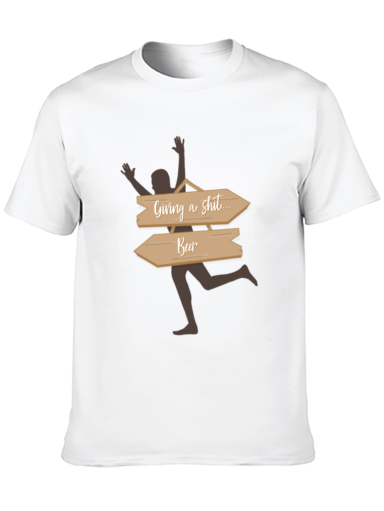 Humorous Beer Direction T-Shirt - Casual Graphic Tee