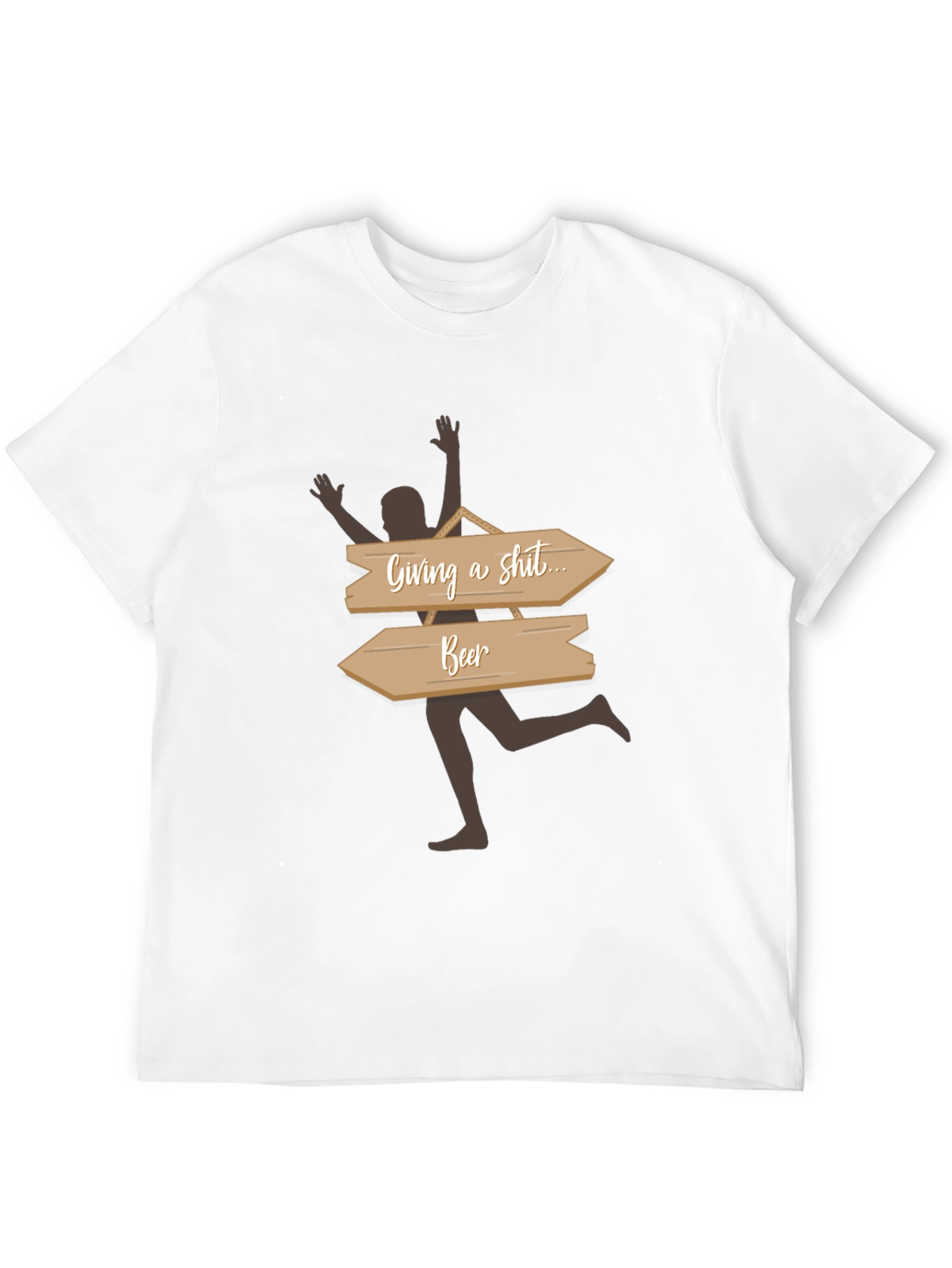 Humorous Beer Direction T-Shirt - Casual Graphic Tee
