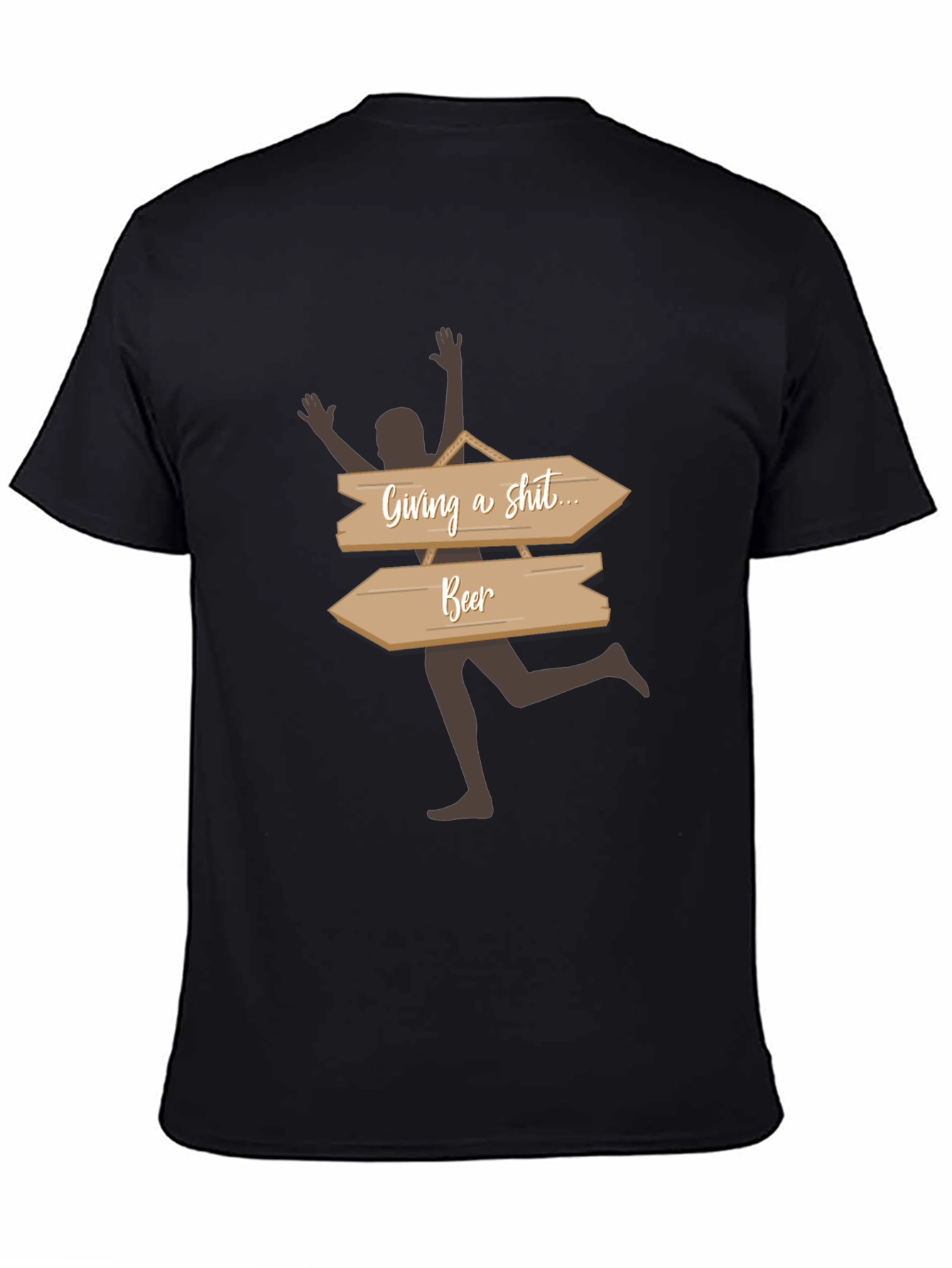 Humorous Beer Direction T-Shirt - Casual Graphic Tee