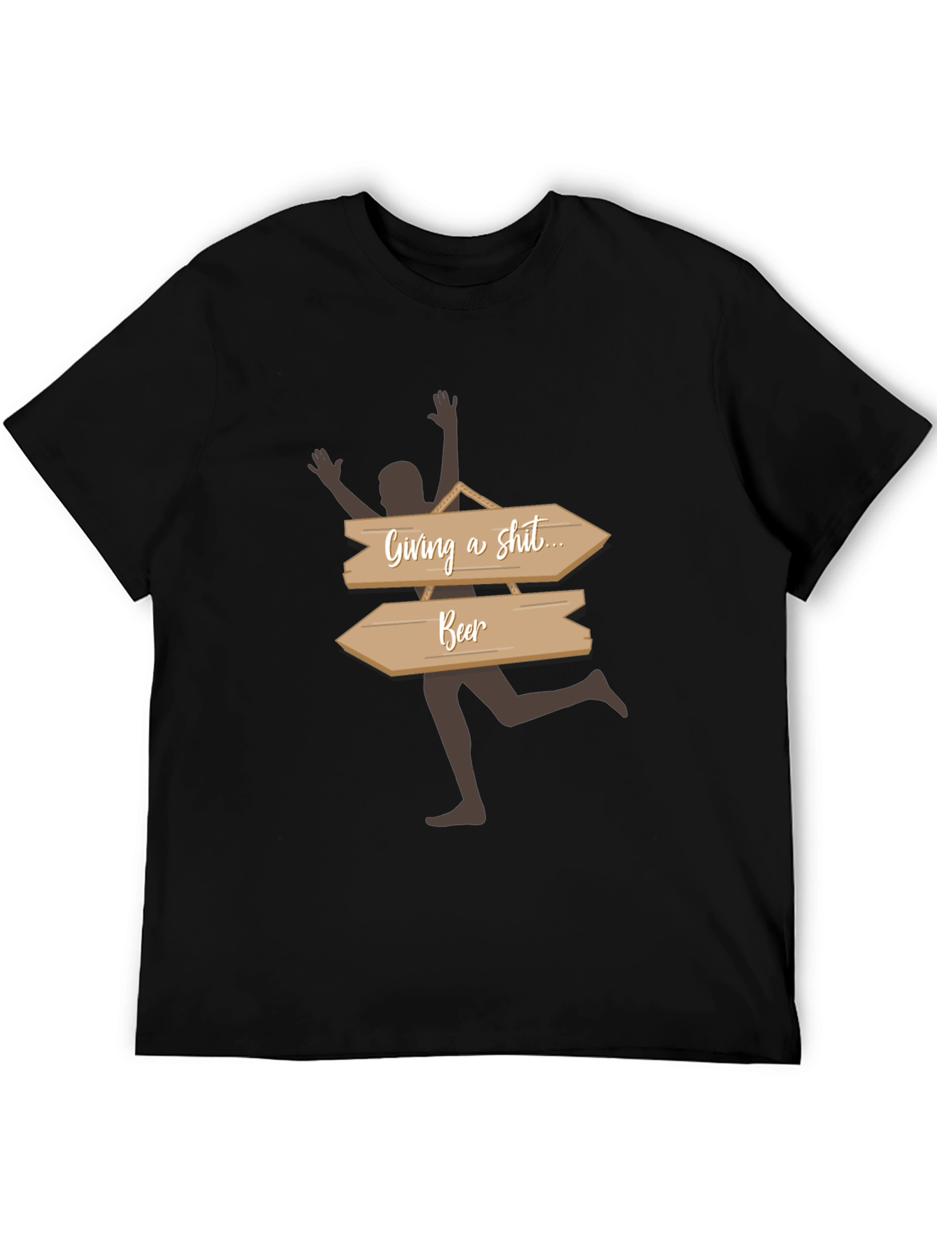 Humorous Beer Direction T-Shirt - Casual Graphic Tee