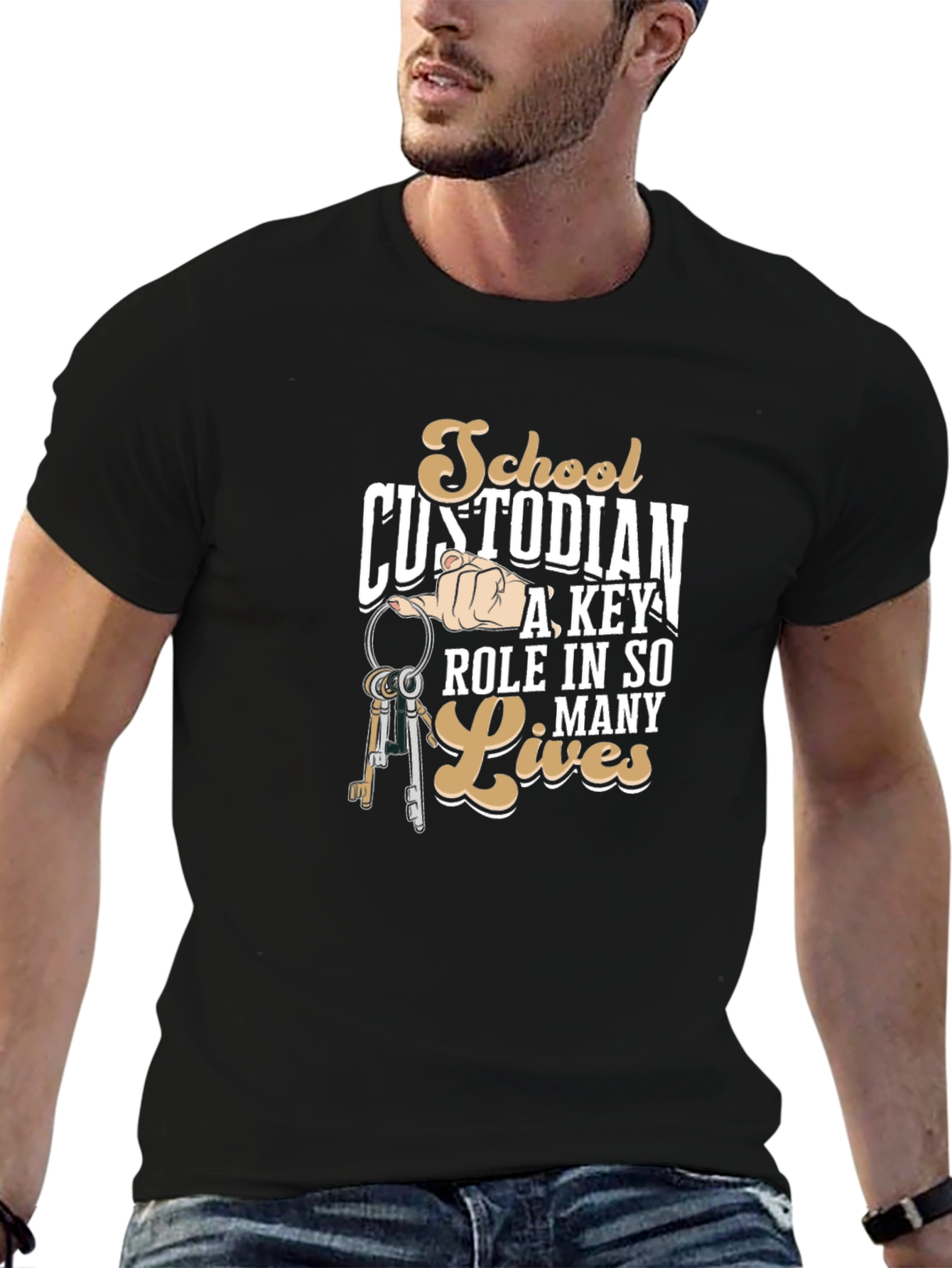School Custodian Graphic T-Shirt - Key Role