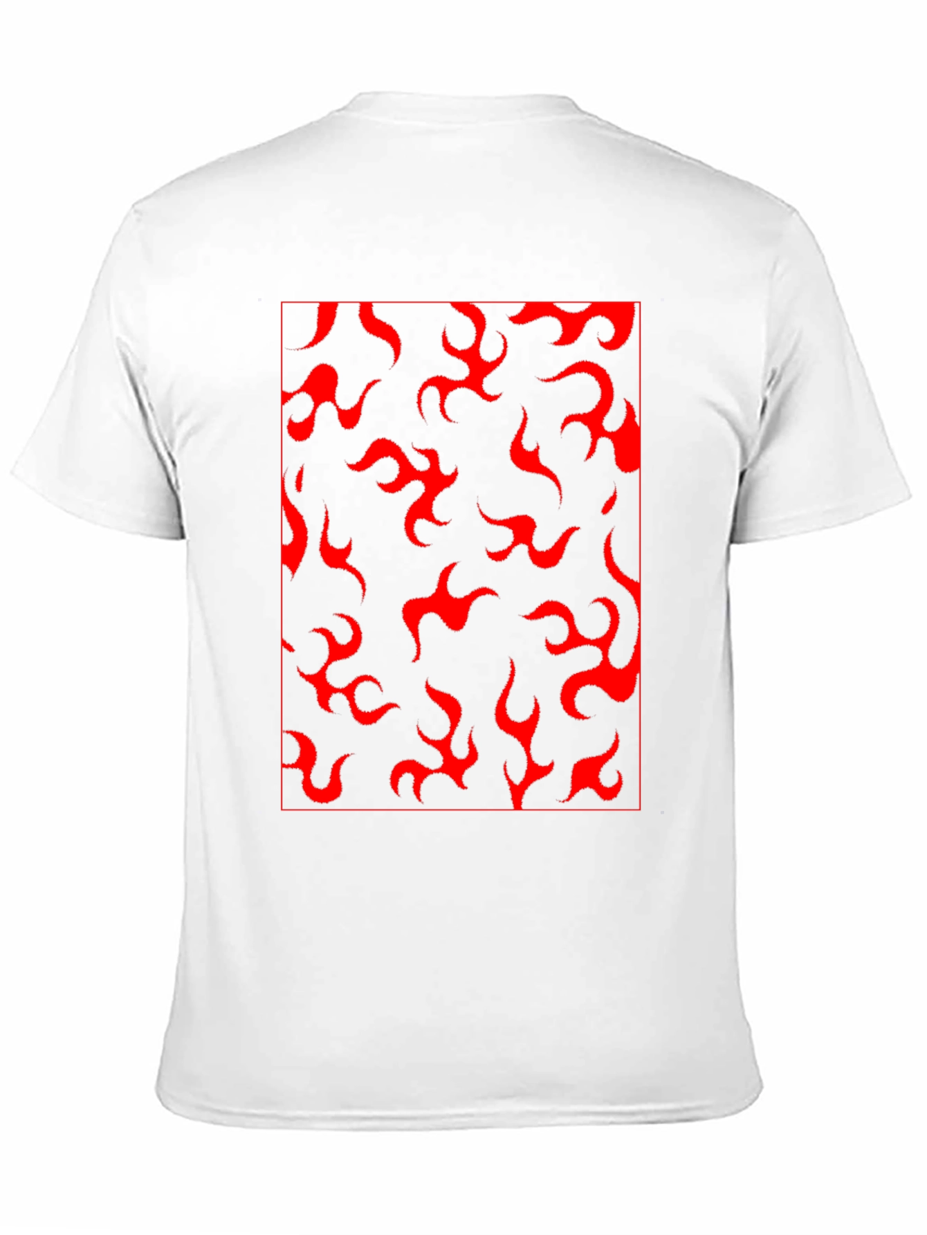Red Flame Print Black T-Shirt - Casual Style
