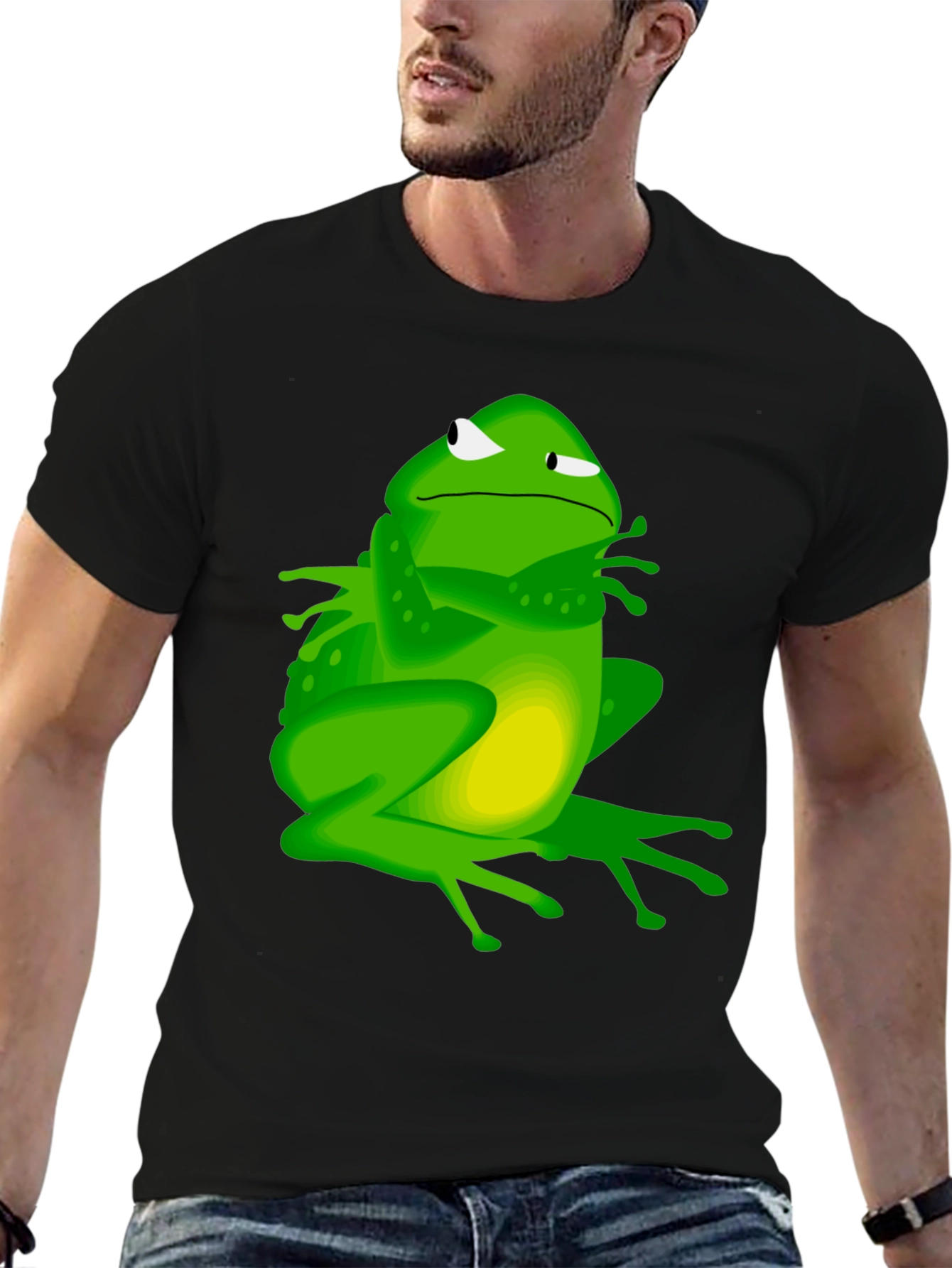 Grumpy Frog Graphic Tee - Mens Black T-Shirt