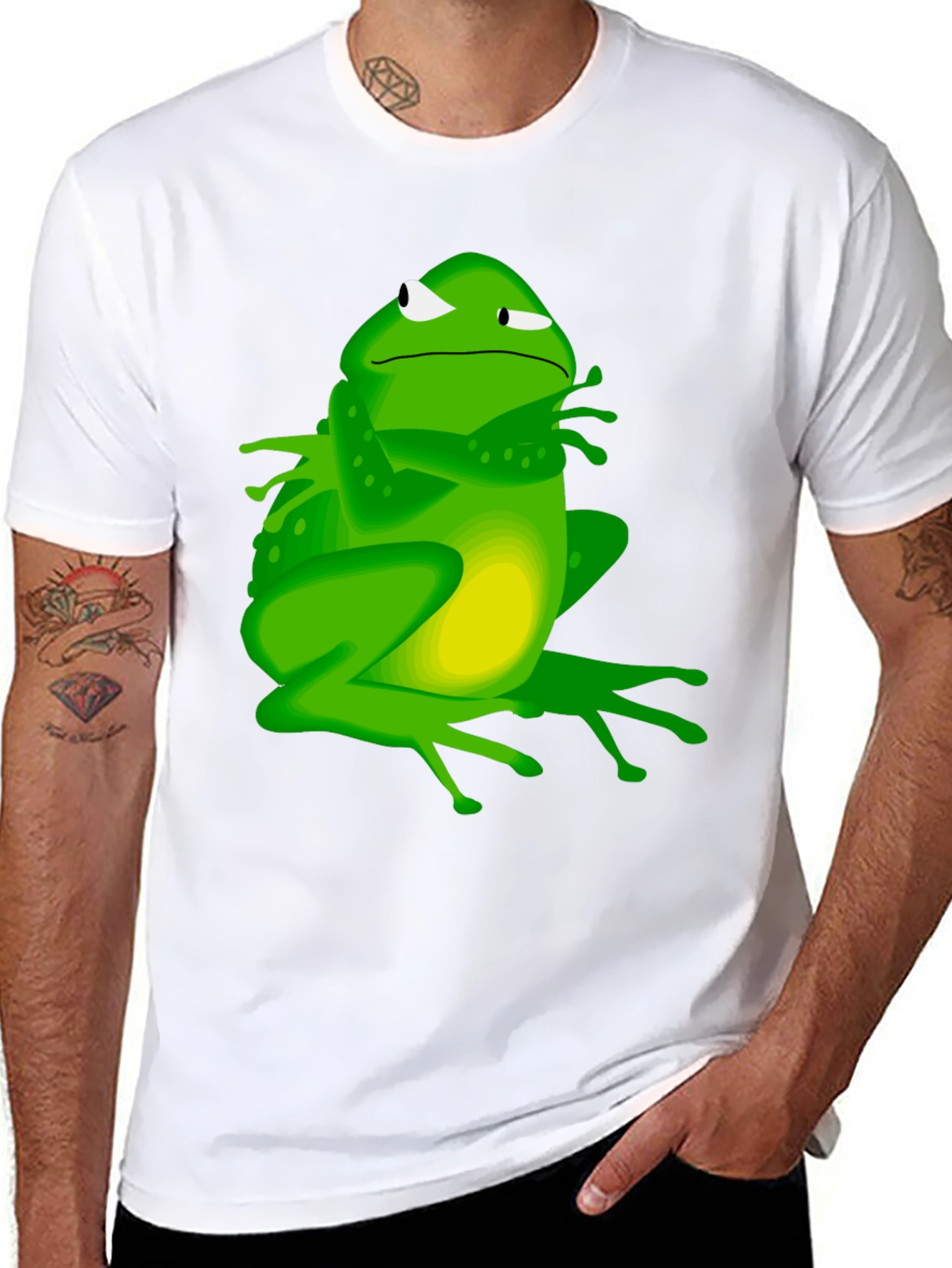Grumpy Frog Graphic Tee - Mens Black T-Shirt