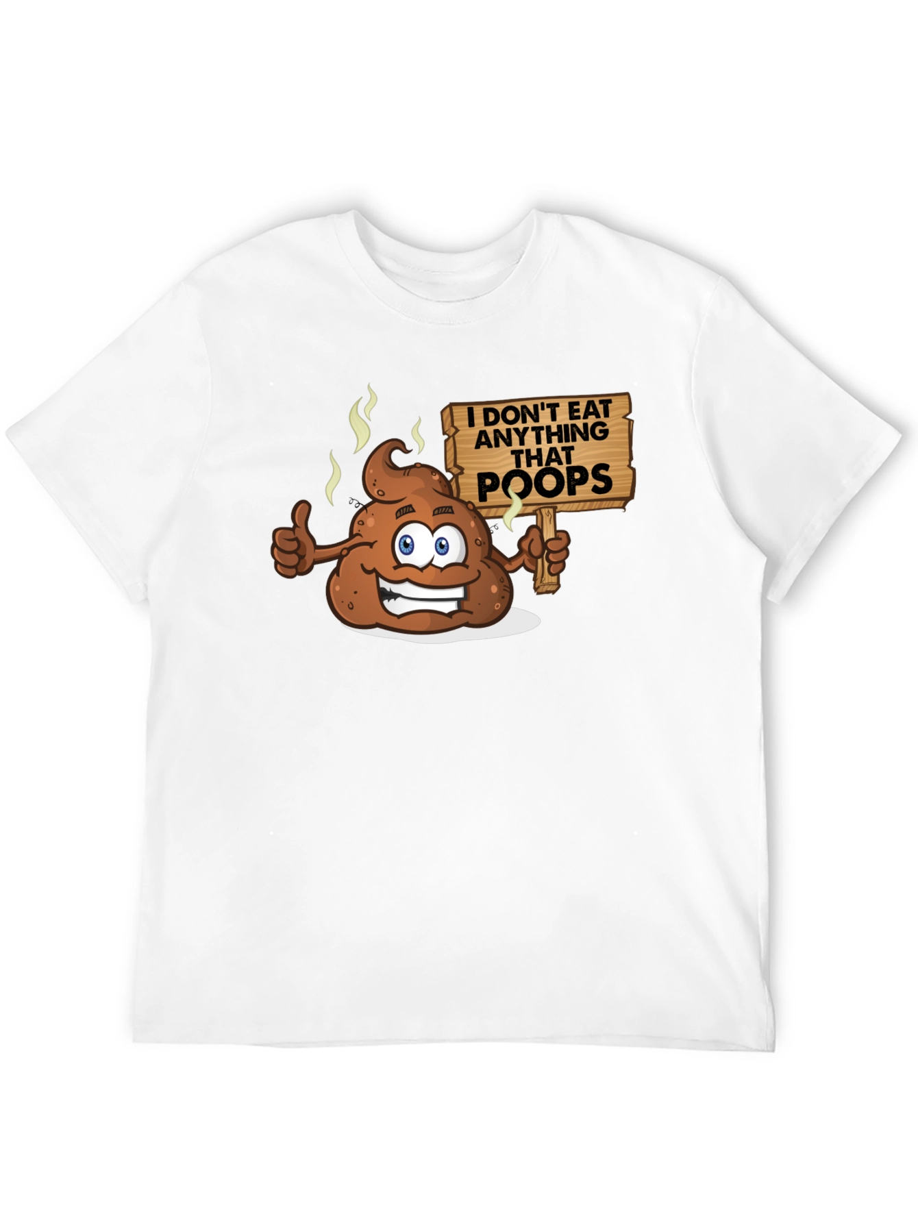 Funny Poop Cartoon Graphic Black T-Shirt