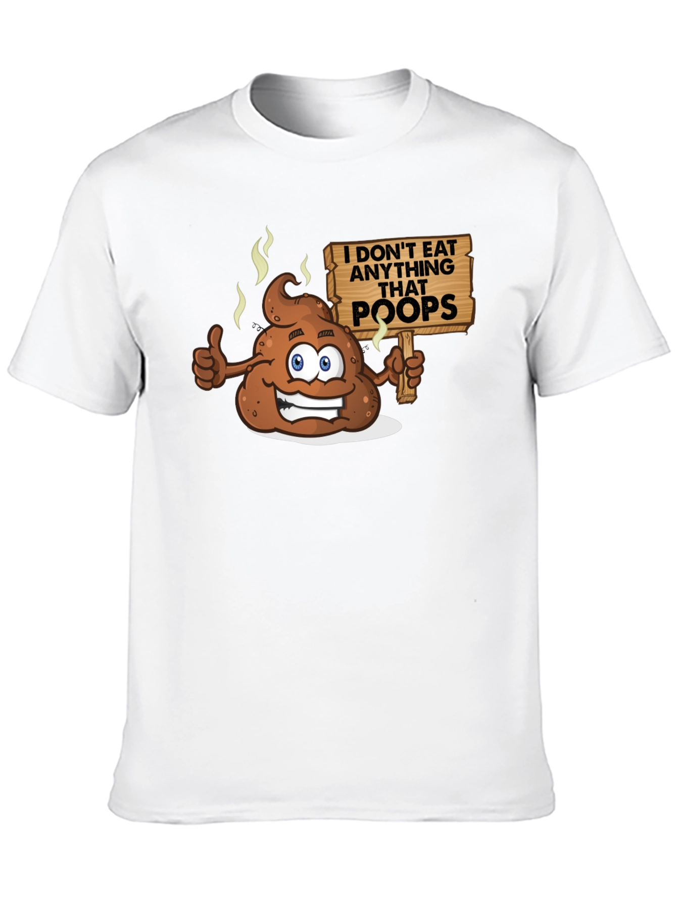 Funny Poop Cartoon Graphic Black T-Shirt