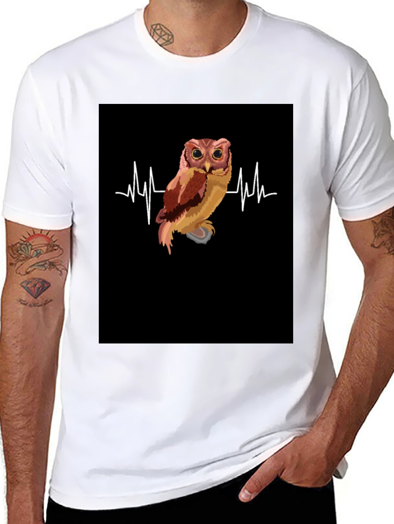 Owl Heartbeat T-Shirt - Unique Animal Lover Tee