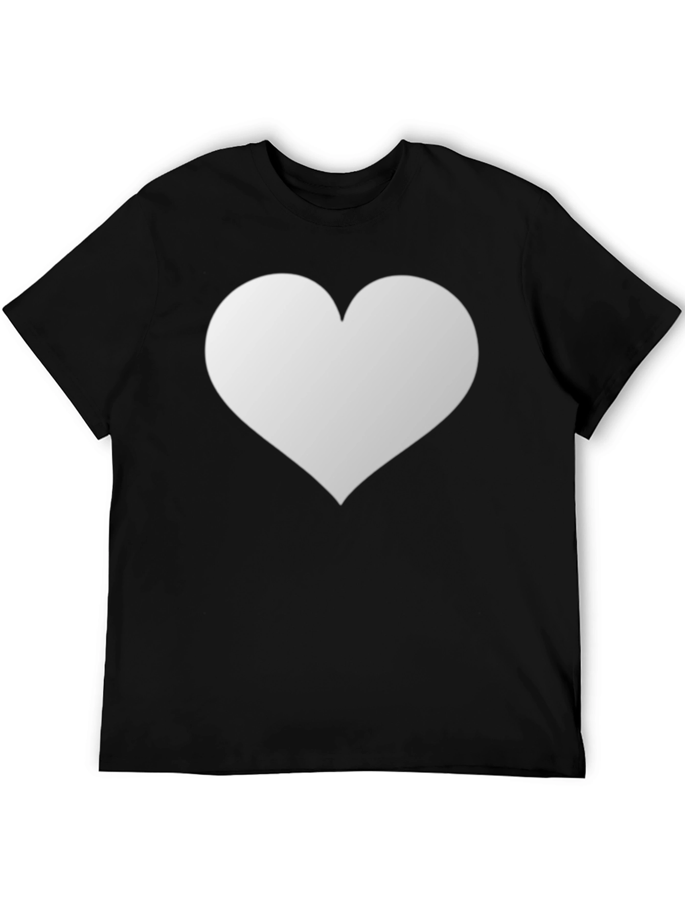 Heart Graphic Black T-Shirt Casual Wear