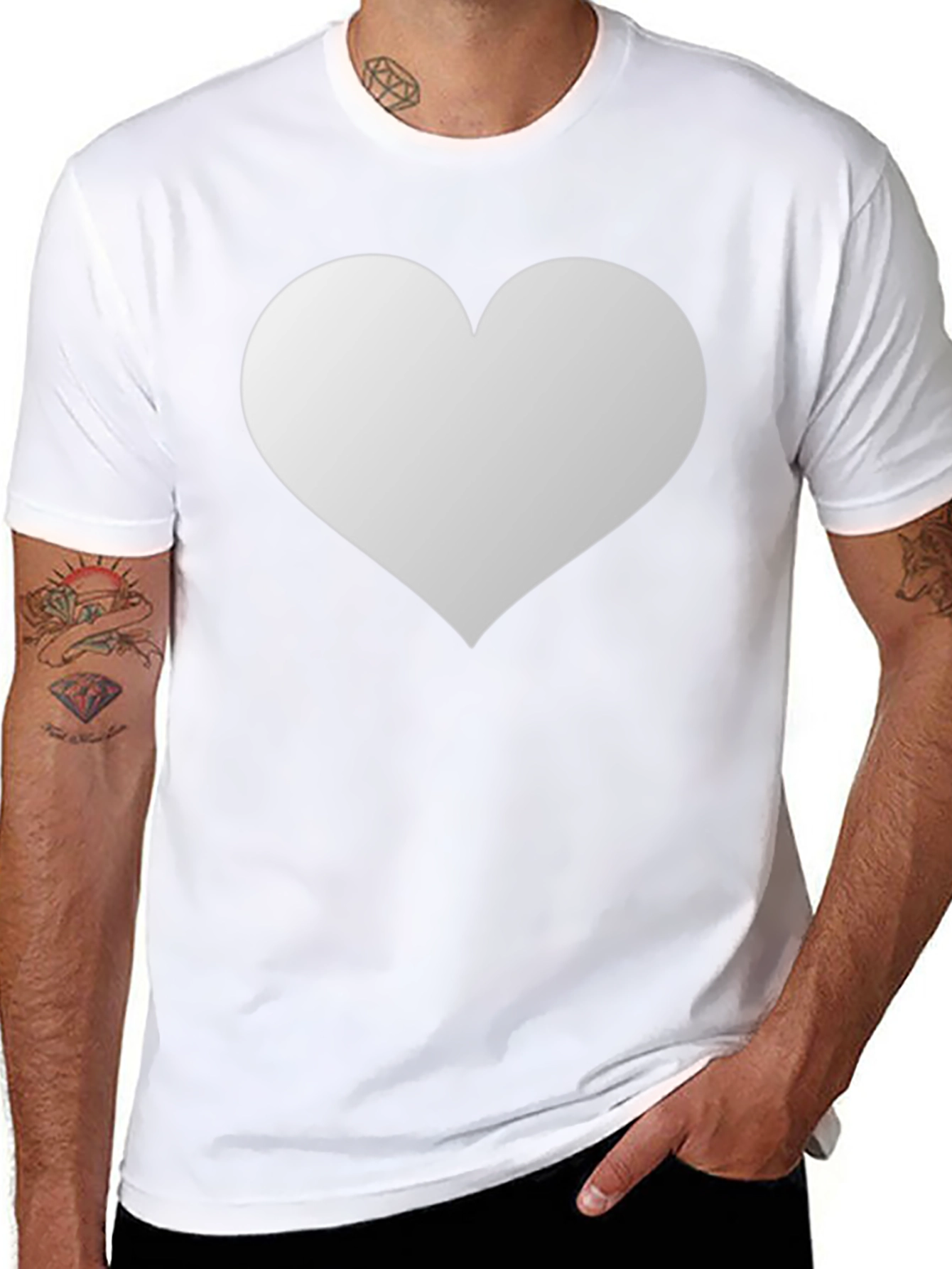 Heart Graphic Black T-Shirt Casual Wear