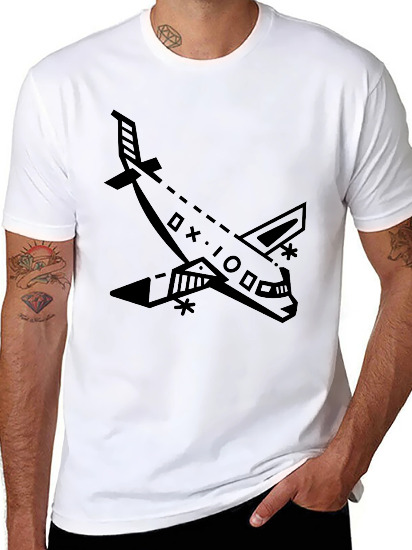 Black Airplane Graphic Tee - Stylish Unisex Design