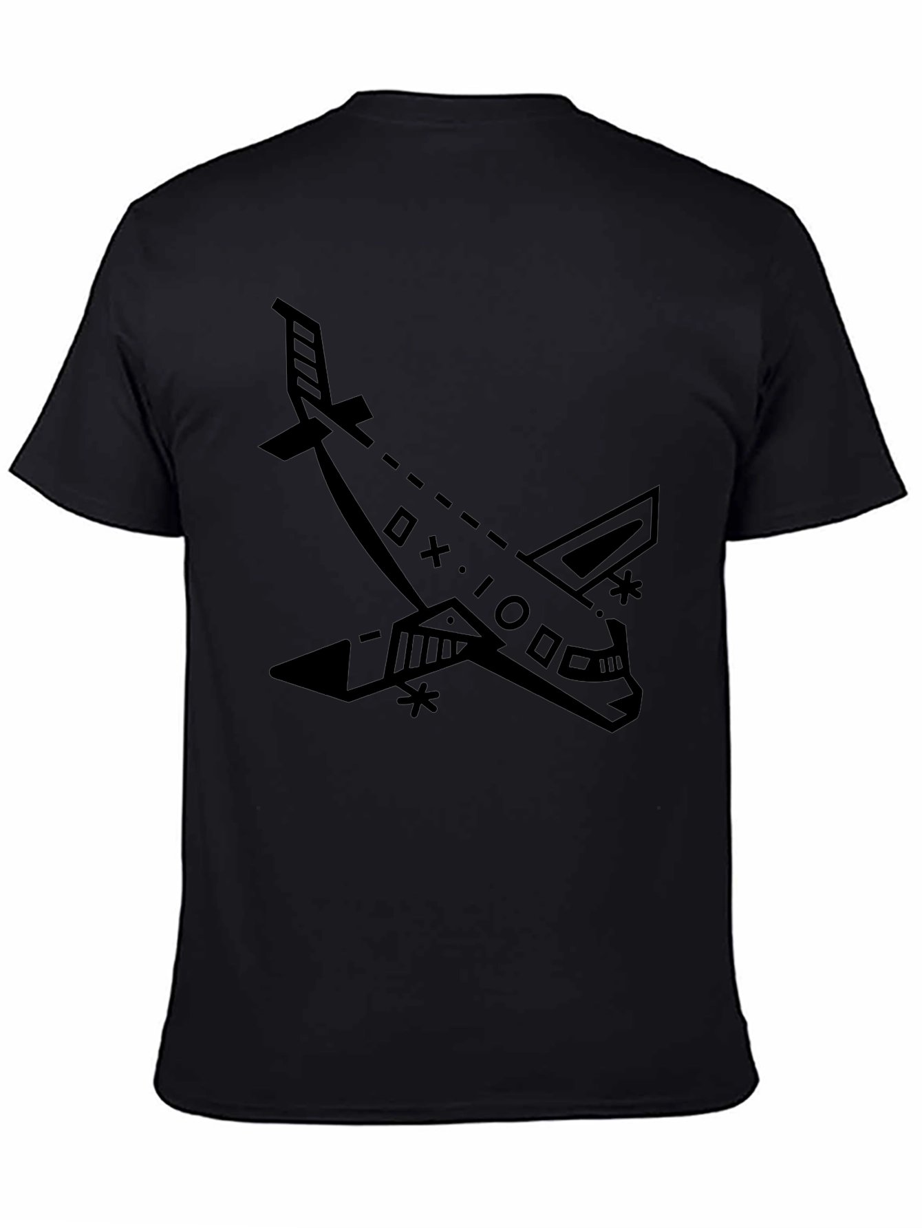Black Airplane Graphic Tee - Stylish Unisex Design