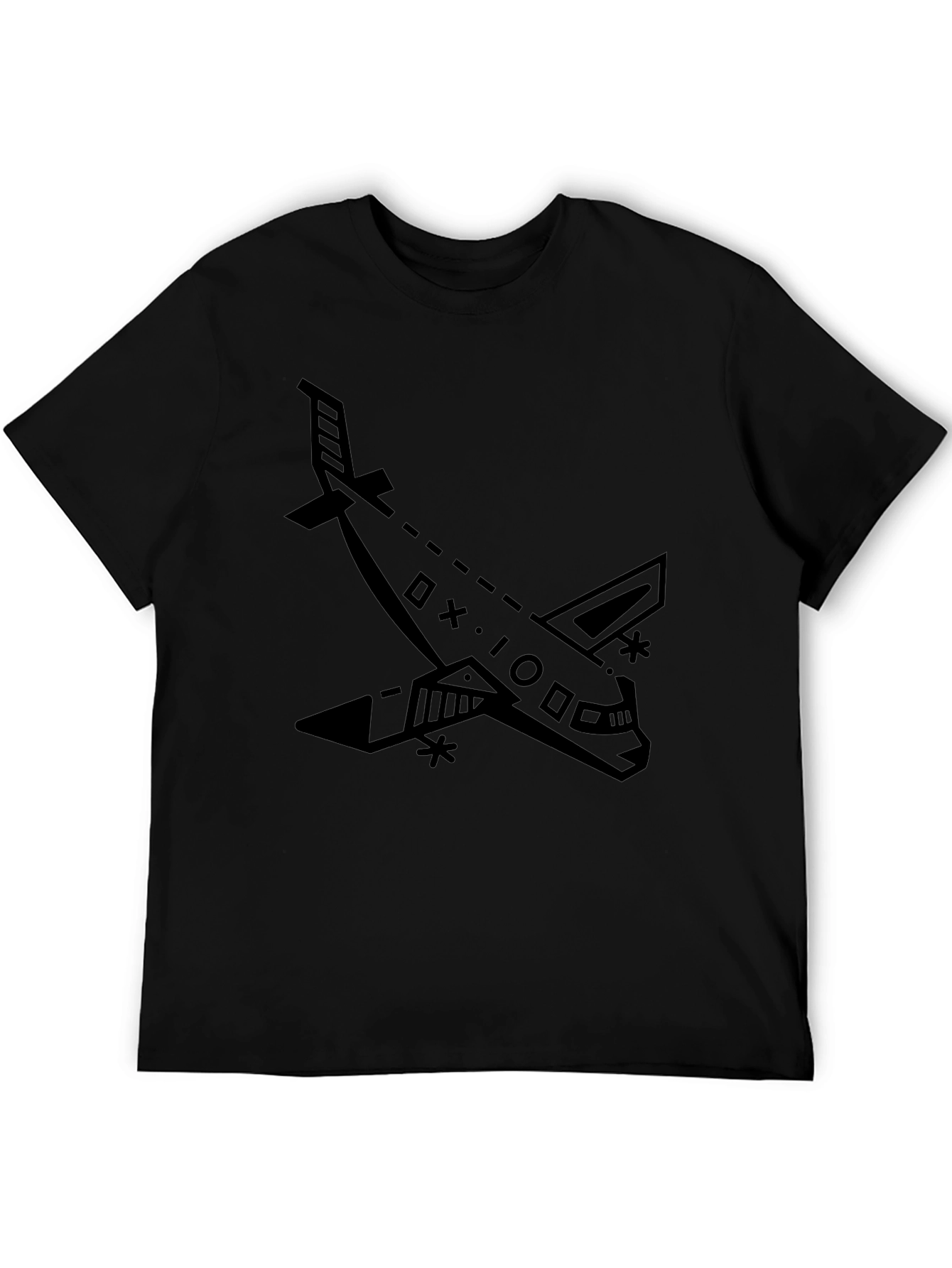 Black Airplane Graphic Tee - Stylish Unisex Design