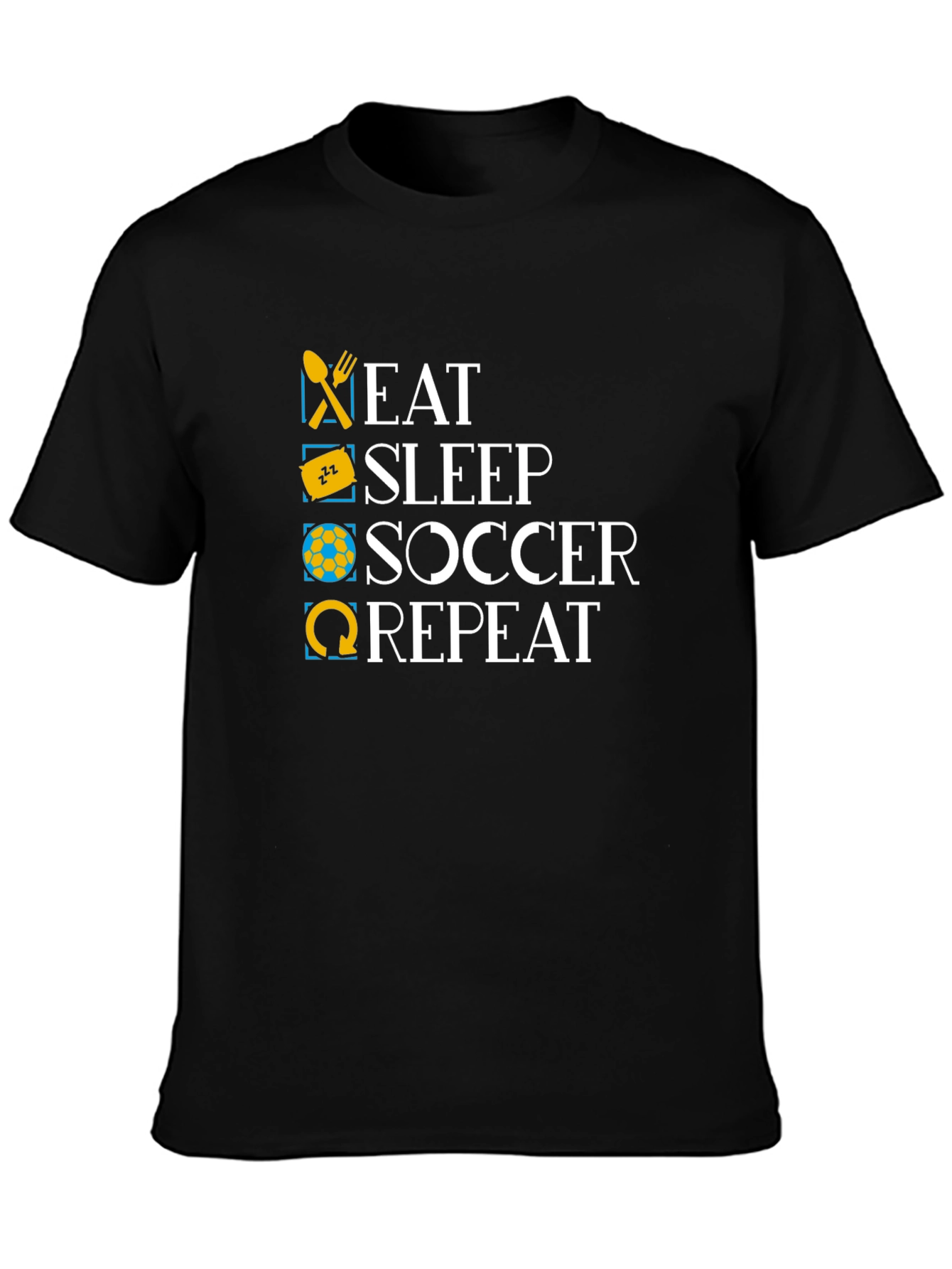 Eat Sleep Soccer Repeat Graphic T-Shirt