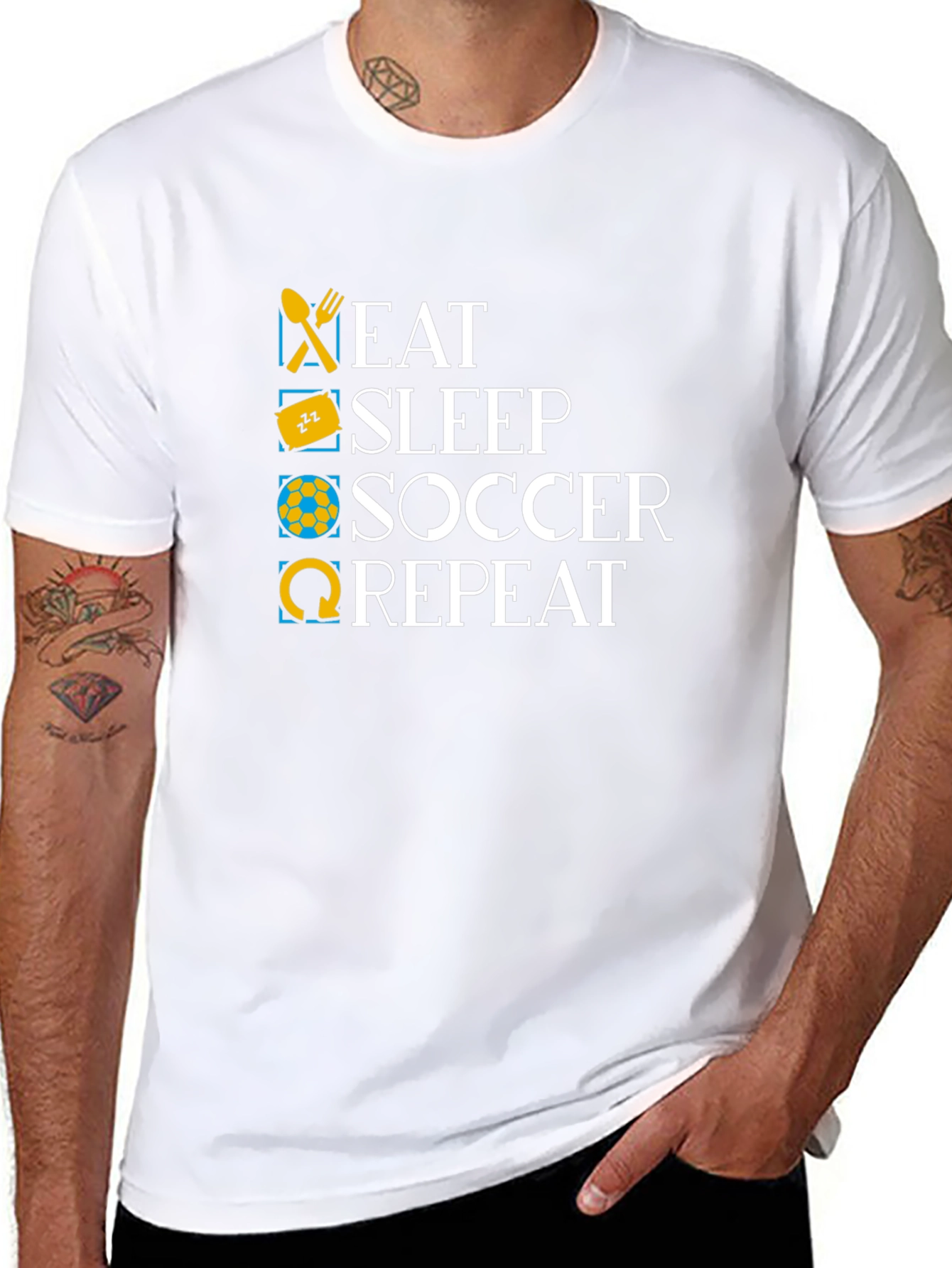 Eat Sleep Soccer Repeat Graphic T-Shirt