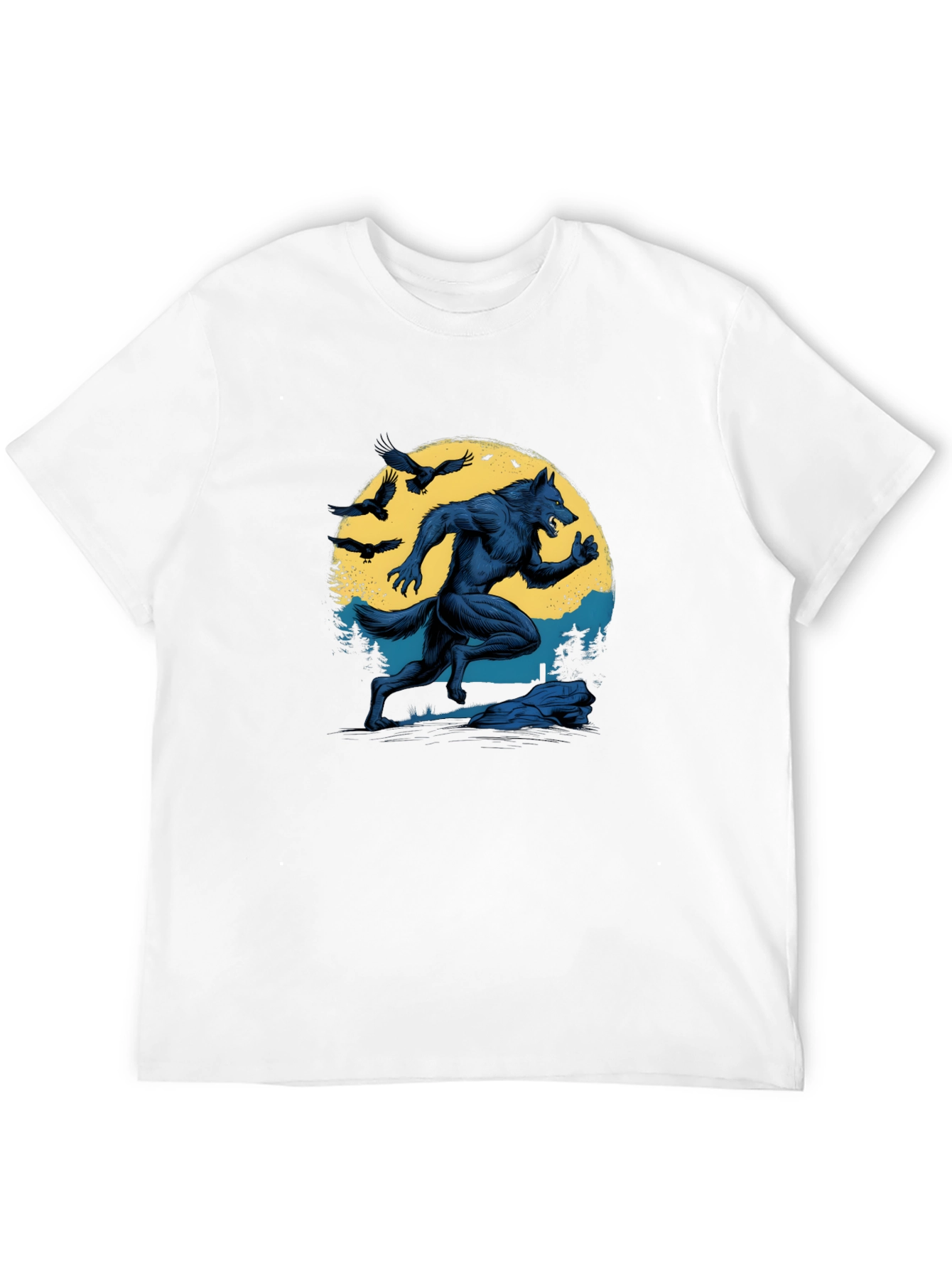 Werewolf Moon Graphic T-Shirt - Black