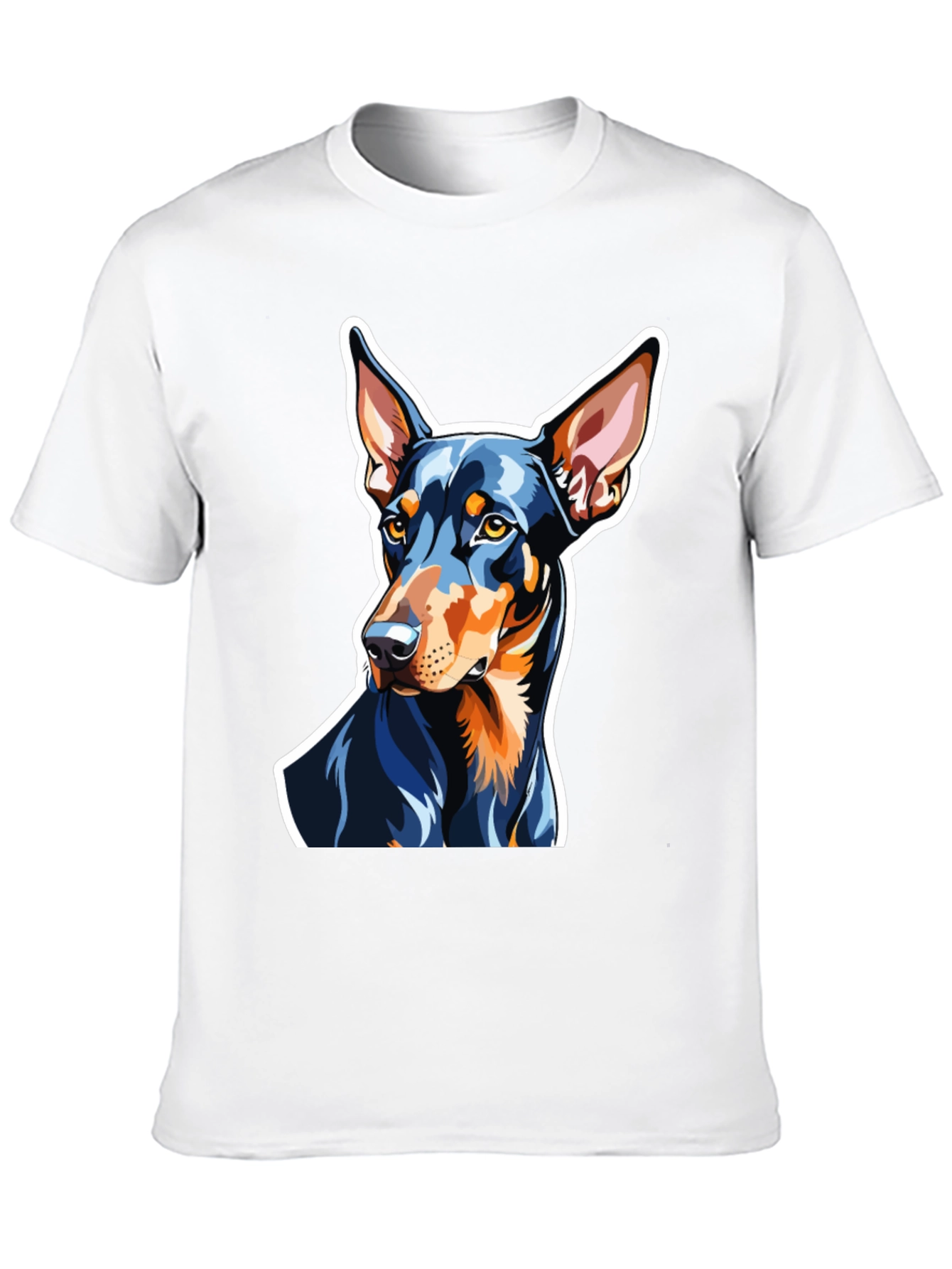 Doberman Dog Graphic Print Black T-Shirt