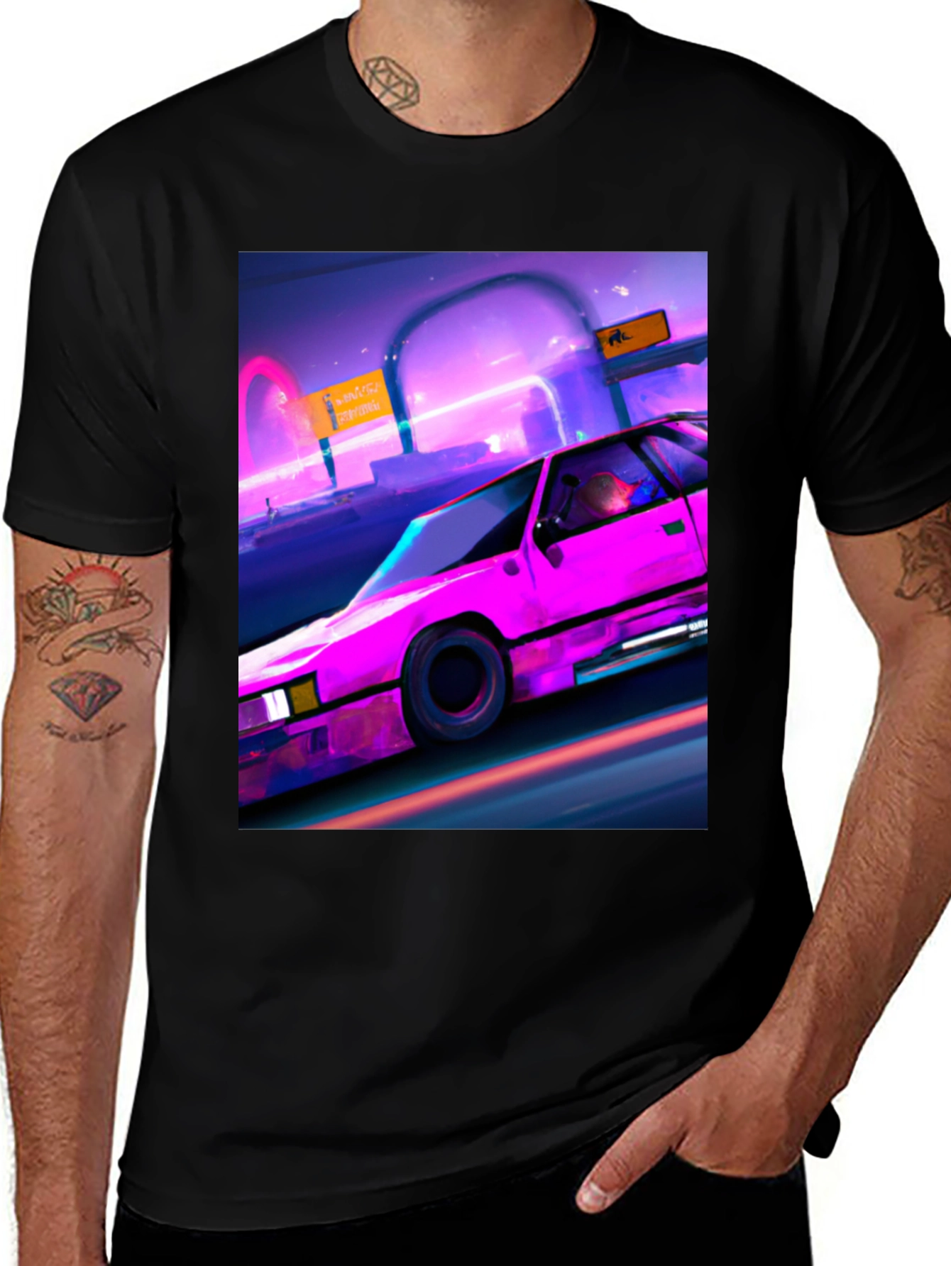 Retro Wave Car Graphic T-Shirt