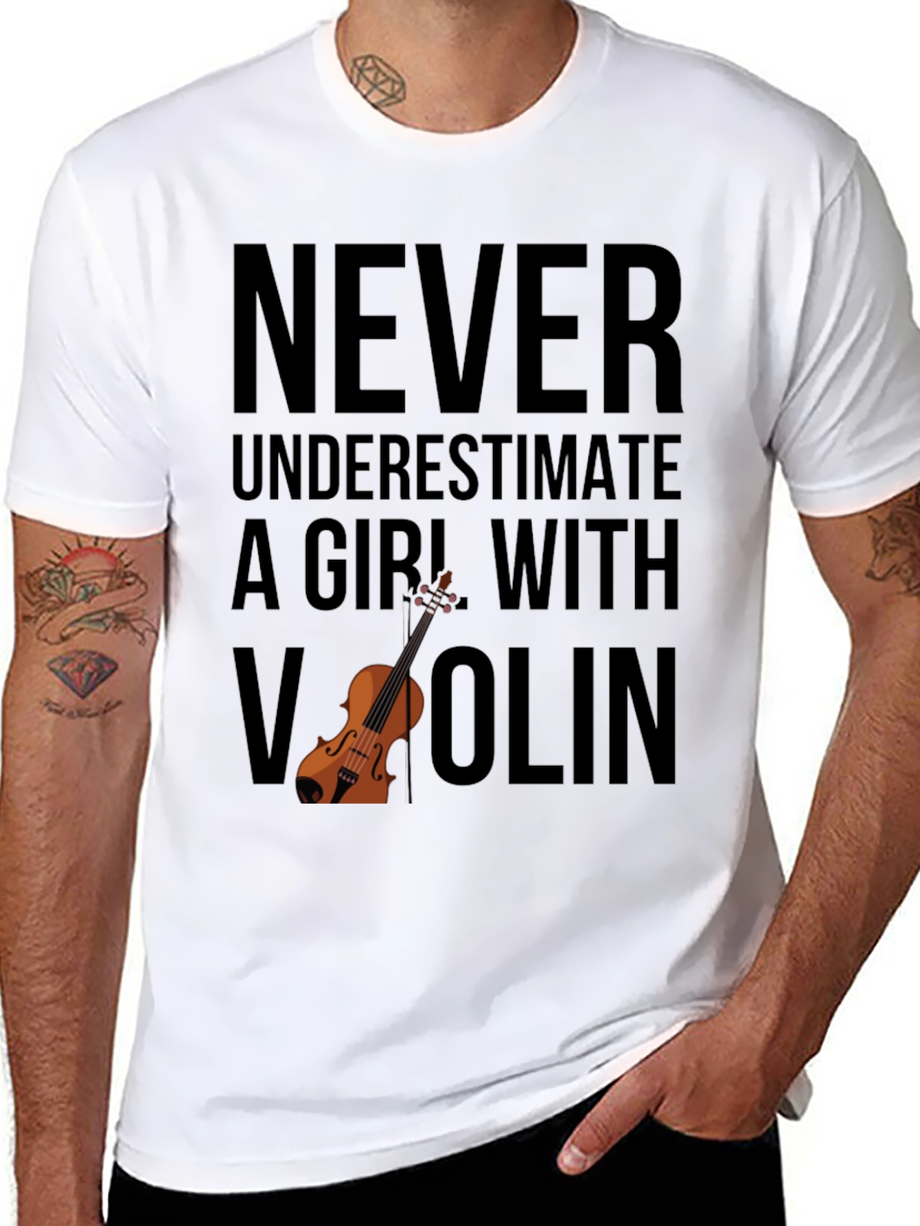 Never Underestimate Girl With Violin T-Shirt